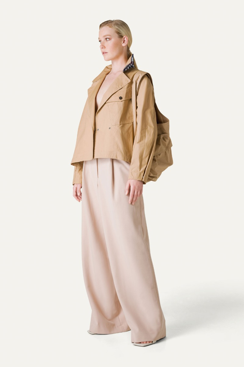 TRENCH CORTO IN GABARDINA DI COTONE LEGGERO 9202 - NATURALE - OOF WEAR