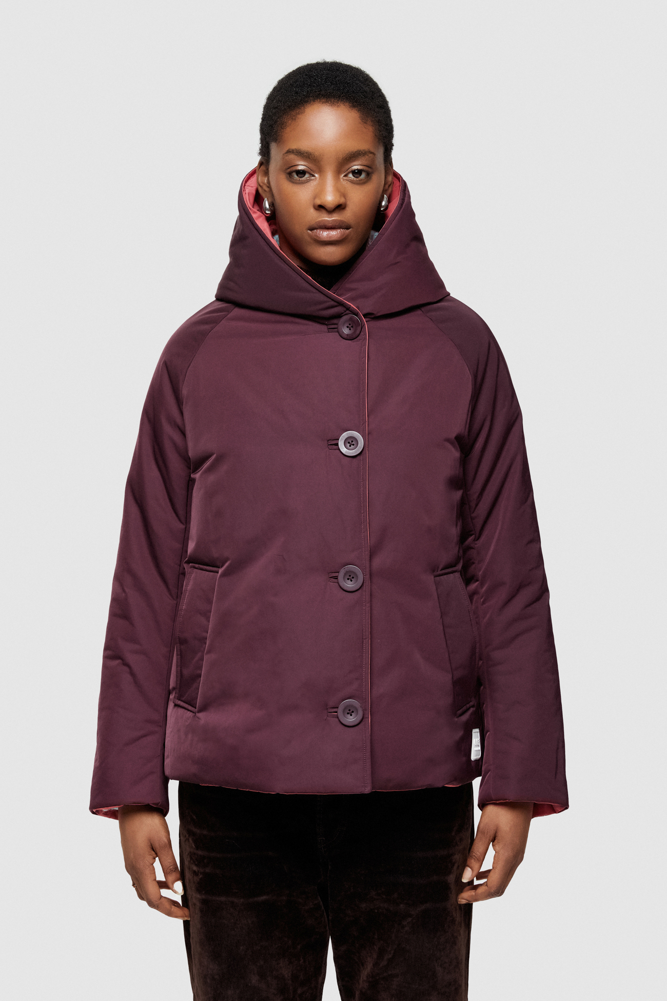 SHAPE MEMORY NYLON REVERSIBLE JACKET 9006  - PLUM/DUST ROSE - OOF WEAR