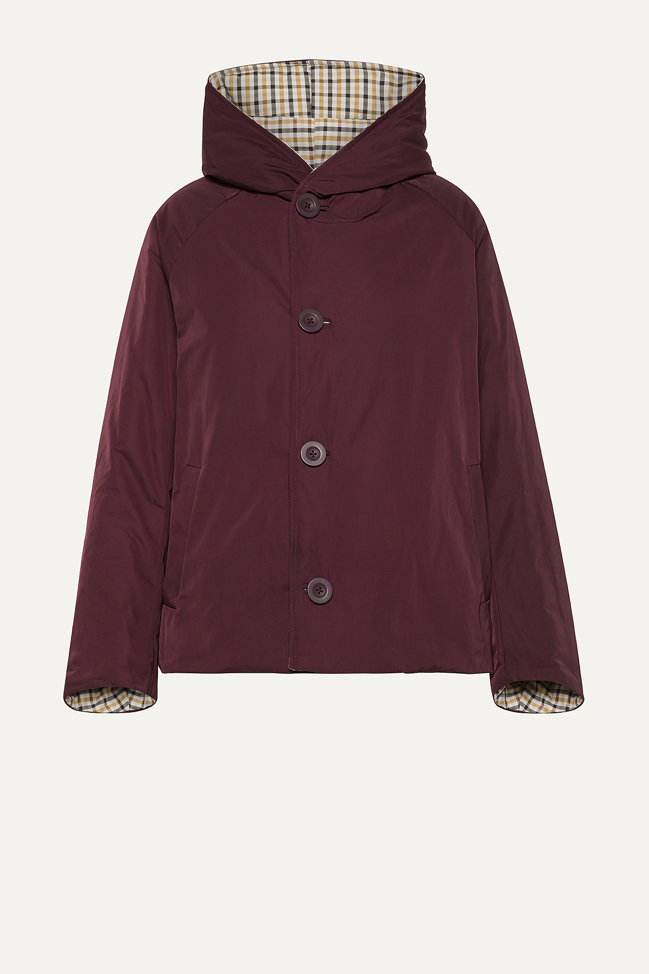 SHAPE MEMORY NYLON REVERSIBLE JACKET 9006  - BROWN/PLUM - OOF WEAR