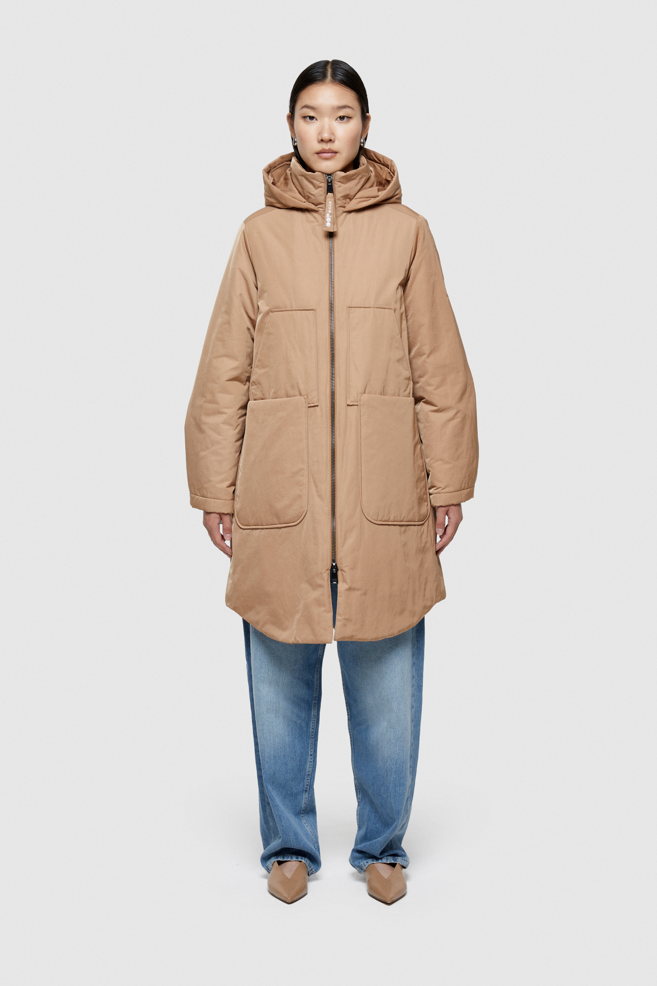 LONG PARKA 9094 IN SHAPE MEMORY NYLON - CAMEL - OOF WEAR