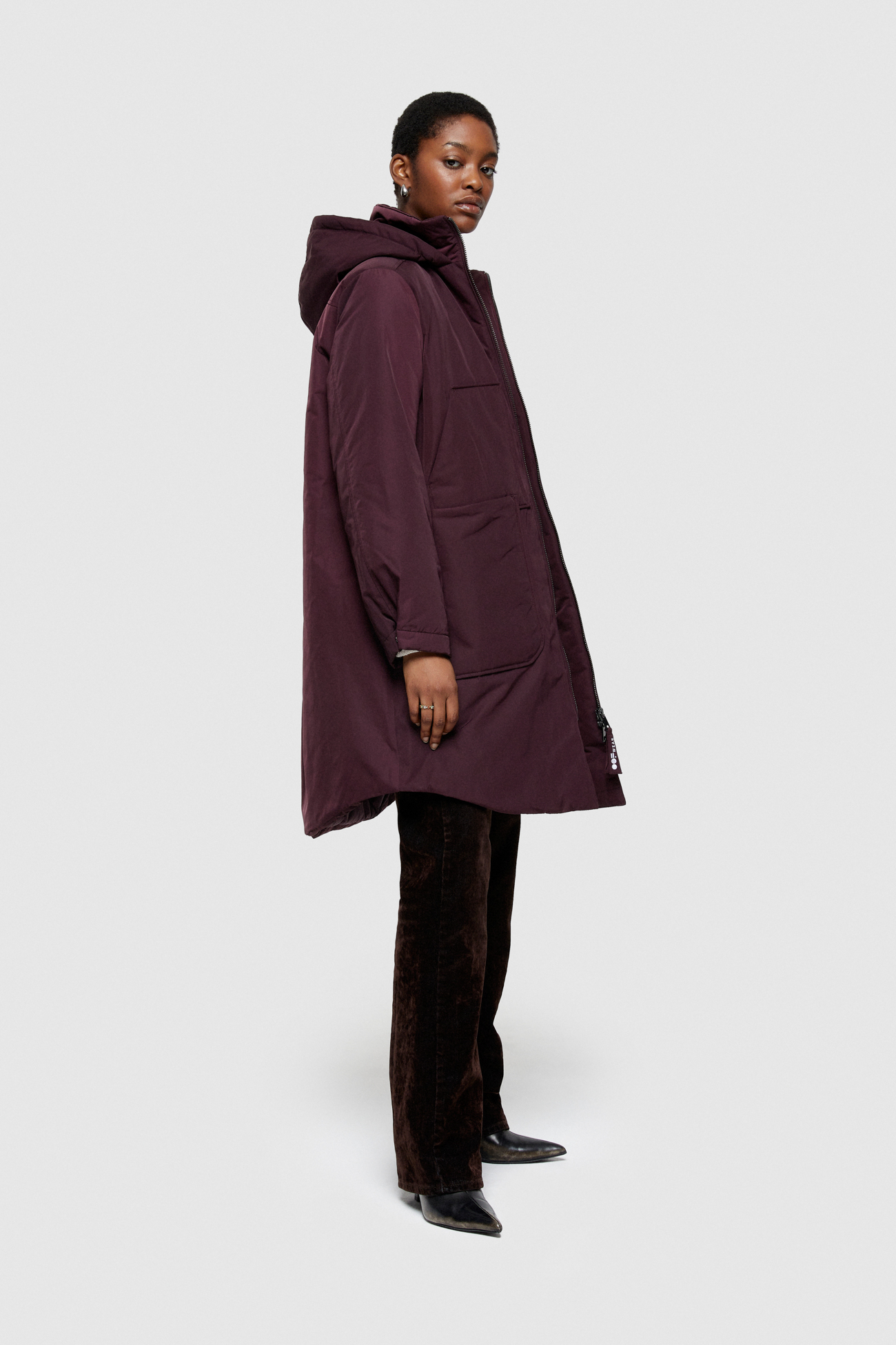 PARKA LUNGO 9094 IN NYLON MEMORY  - PRUGNA - OOF WEAR