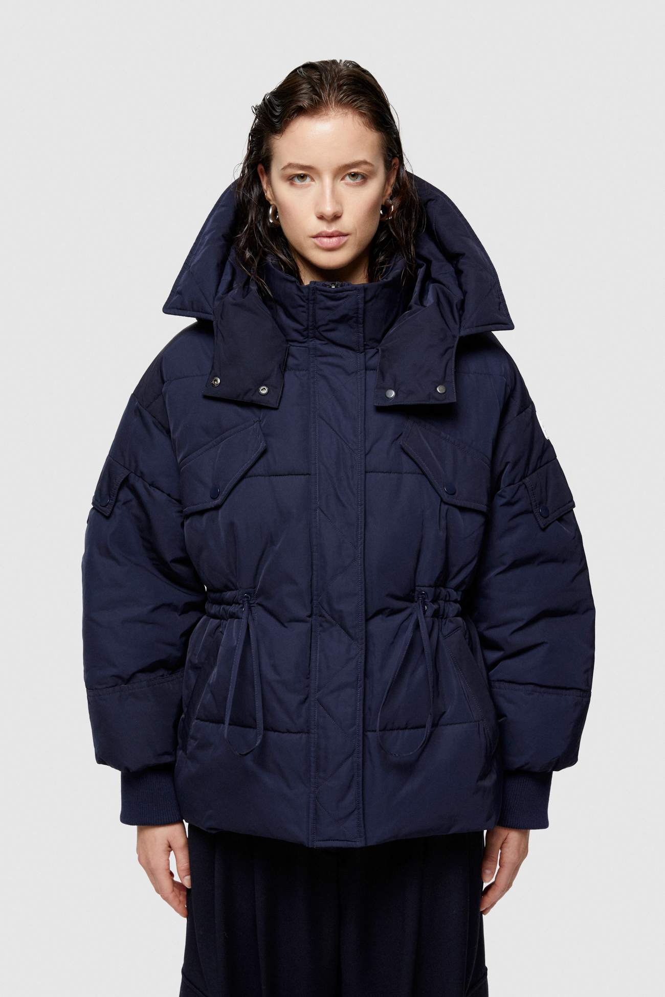 SHAPE MEMORY NYLON SHORT JACKET 9234 - DARK BLUE - OOF WEAR