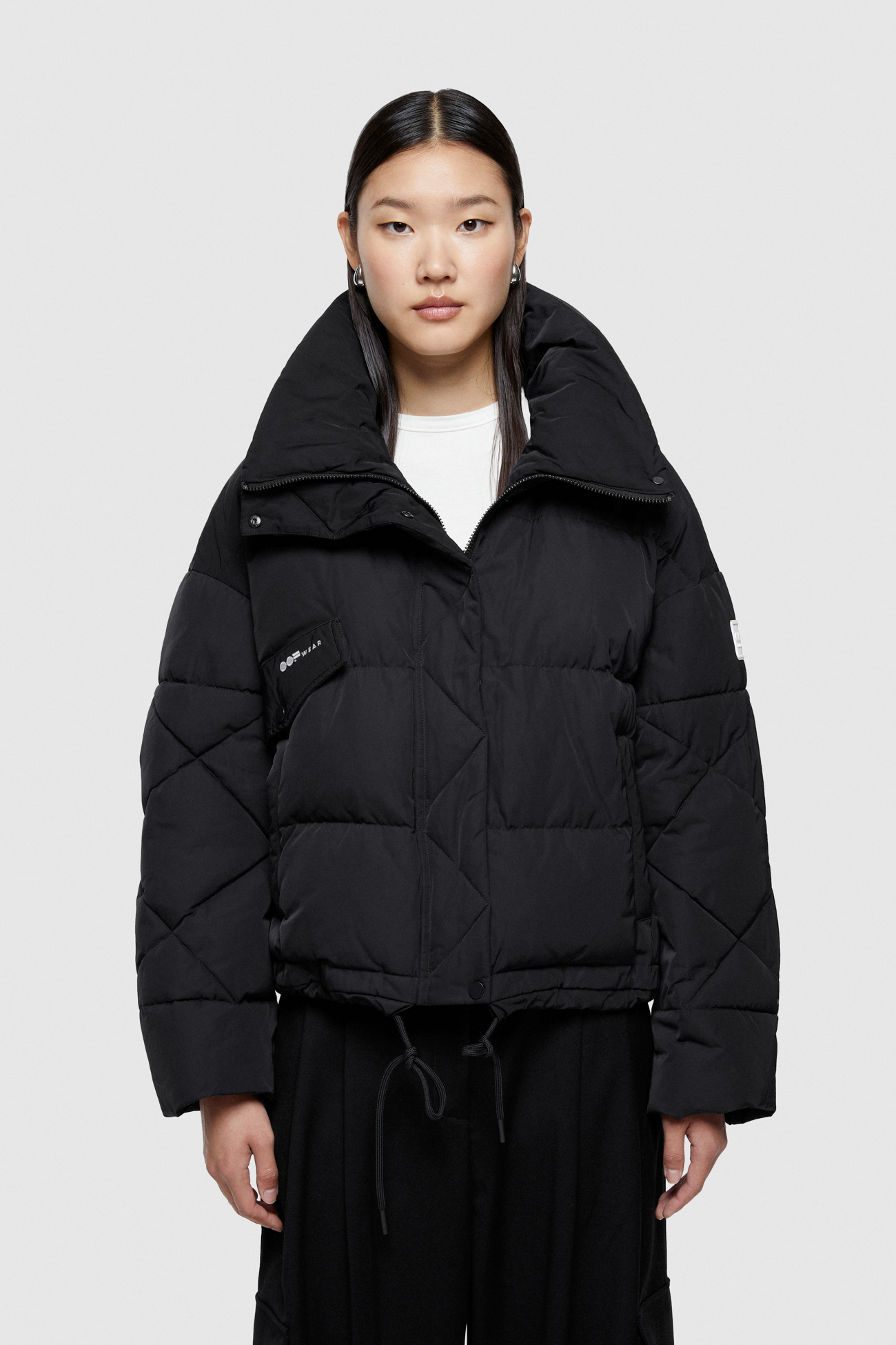 SHAPE MEMORY NYLON SHORT JACKET 9235  - BLACK - OOF WEAR