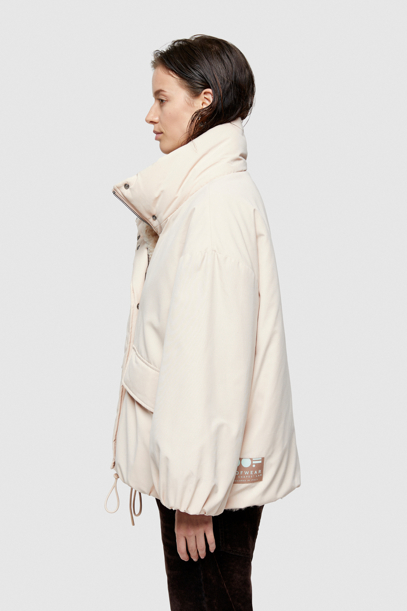 FAUX FUR AND COTTON REVERSIBLE JACKET 9256  - ECRU/NATURAL - OOF WEAR