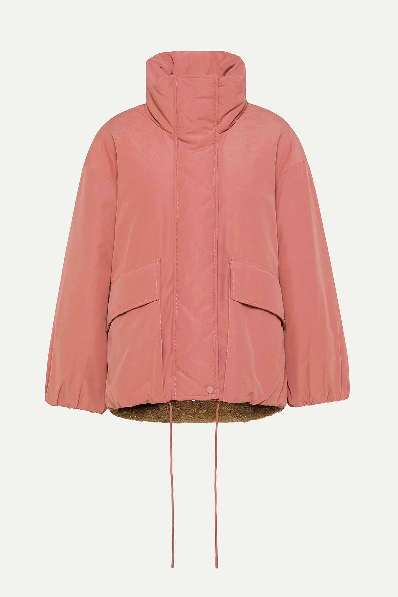 FAUX FUR AND COTTON REVERSIBLE JACKET 9256  - VINTAGE PINK/BISQUIT - OOF WEAR