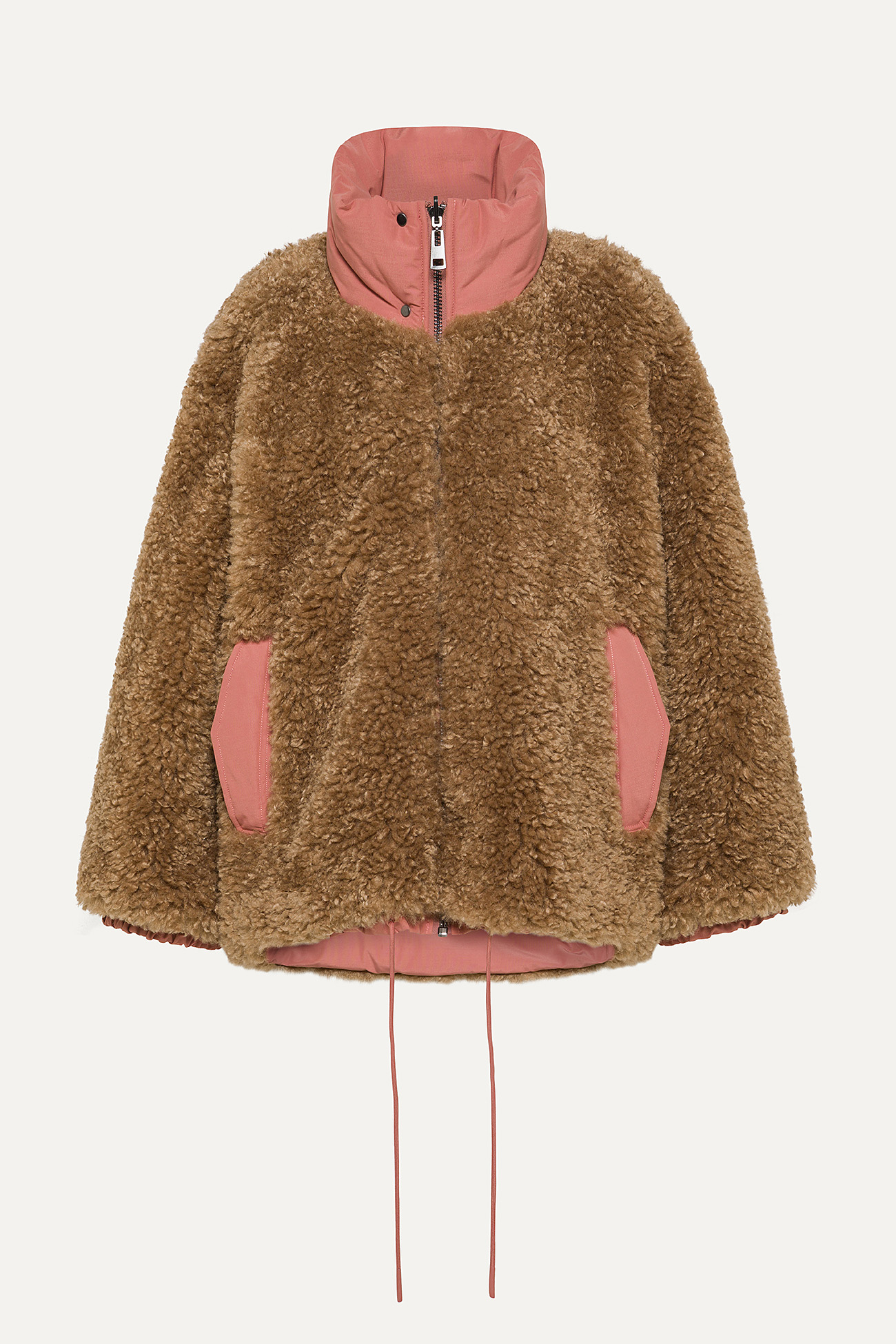 FAUX FUR AND COTTON REVERSIBLE JACKET 9256  - VINTAGE PINK/BISQUIT - OOF WEAR