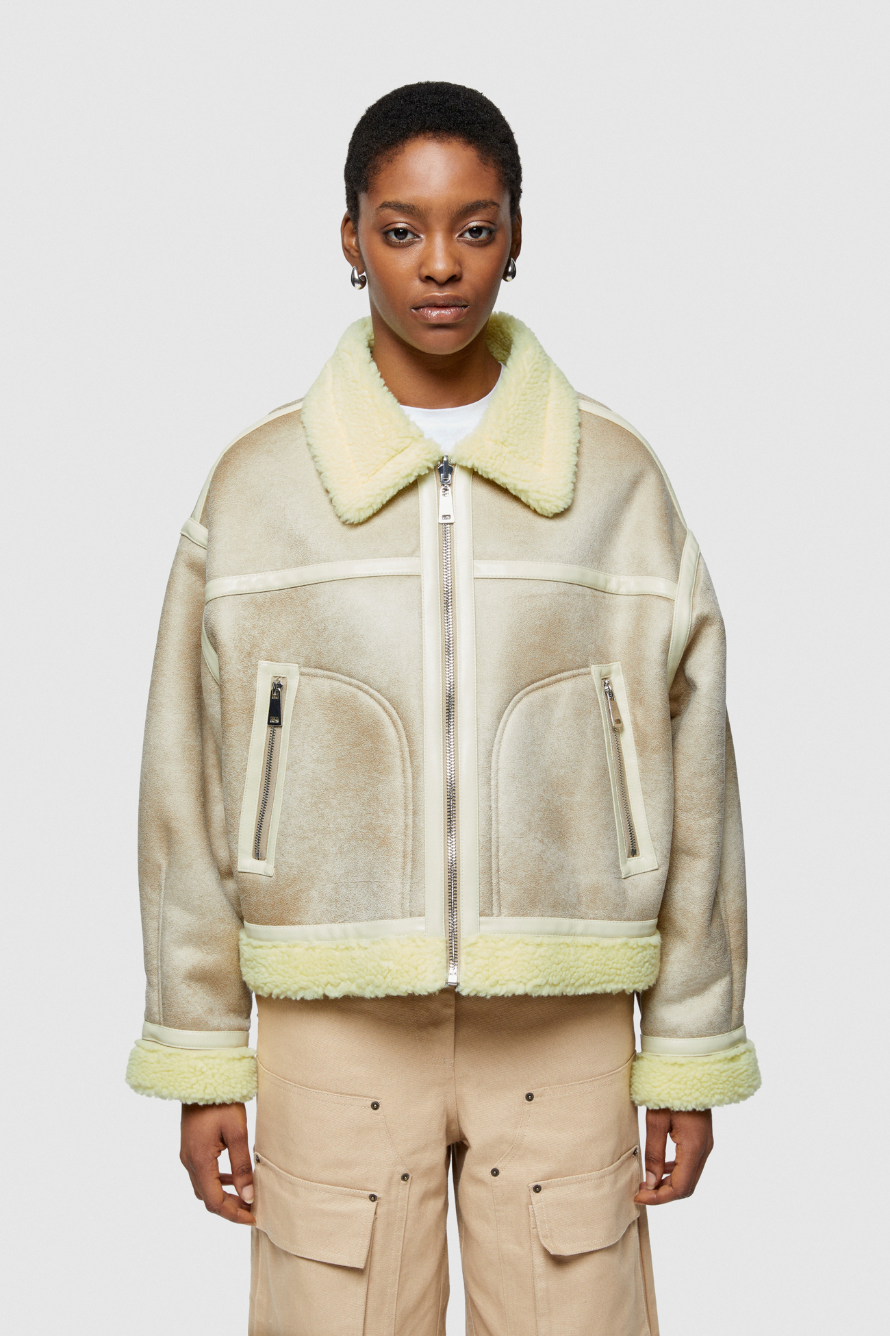 GIACCA CORTA REVERSIBILE 9262 IN ECO-MONTONE - GREGGIO/BANANA - OOF WEAR