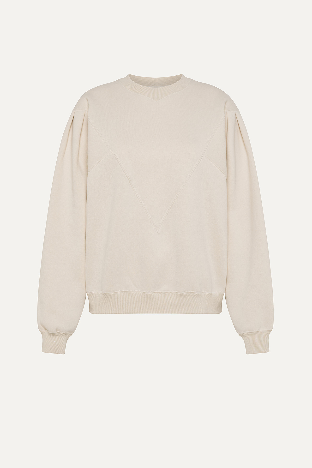 BRUSHED SWEATSHIRT WITH LOGO 4068  - CREAM - OOF WEAR