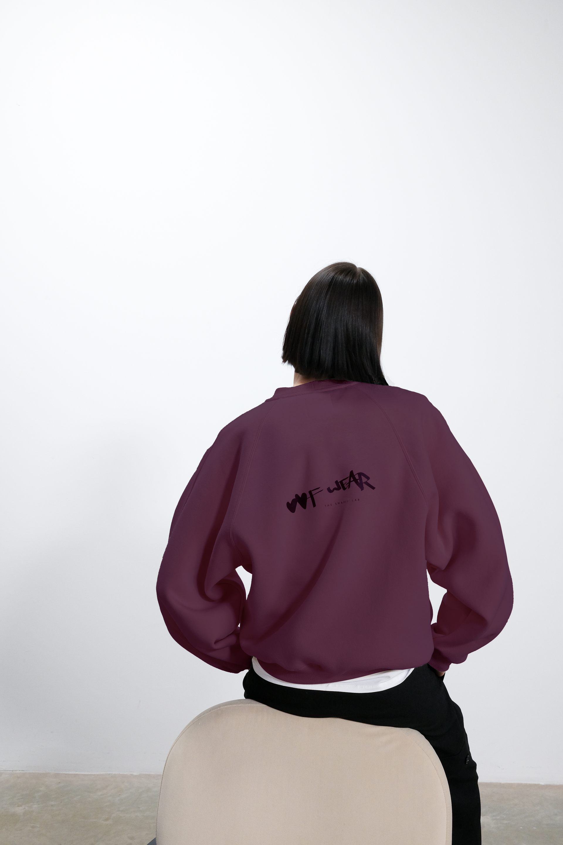 BRUSHED SWEATSHIRT WITH LOGO 4068  - PLUM - OOF WEAR