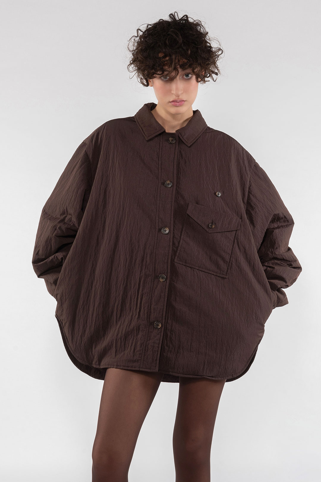 NYLON SHIRT 9274 - DARK CHOCOLATE - OOF WEAR