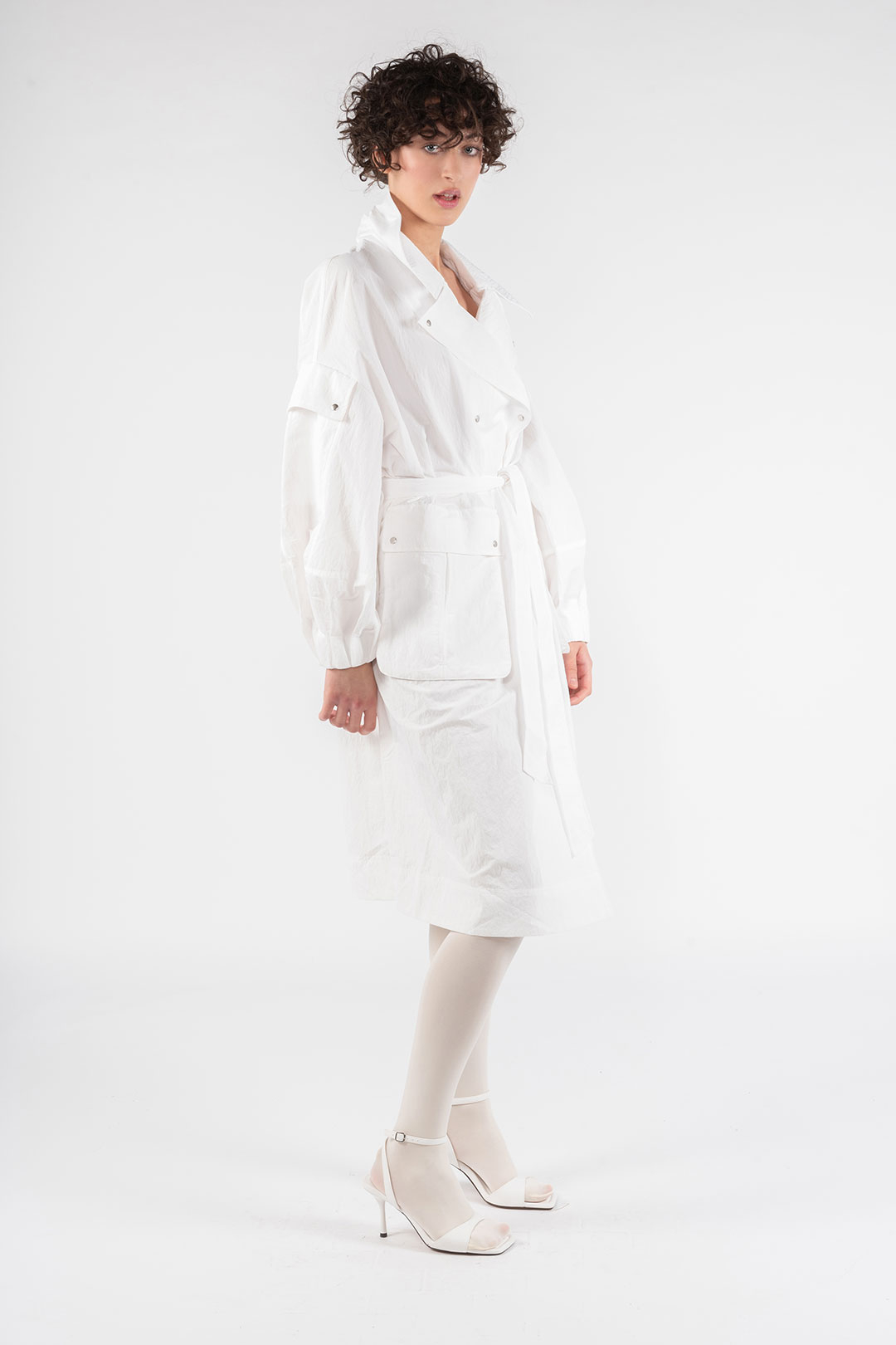 NYLON TRENCH COAT 9276 - OPTICAL WHITE - OOF WEAR