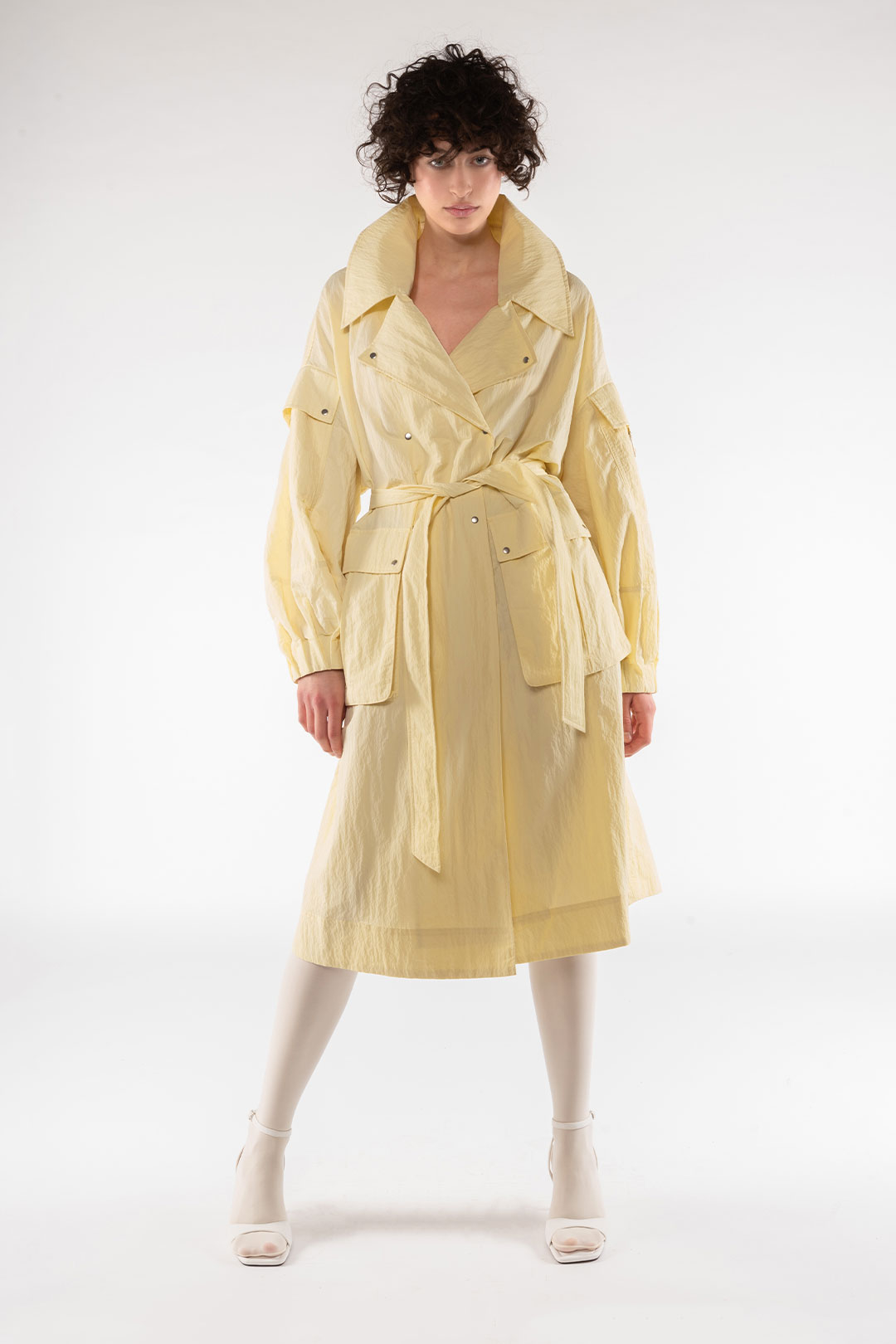 NYLON TRENCH COAT 9276 - PASTEL YELLOW - OOF WEAR
