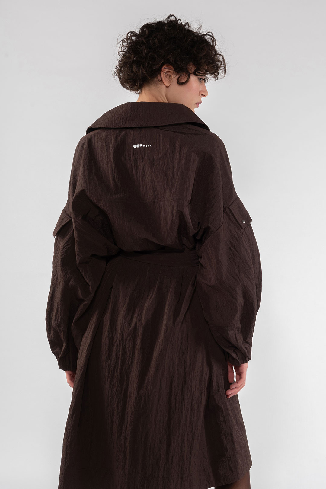 NYLON TRENCH COAT 9276 - DARK CHOCOLATE - OOF WEAR