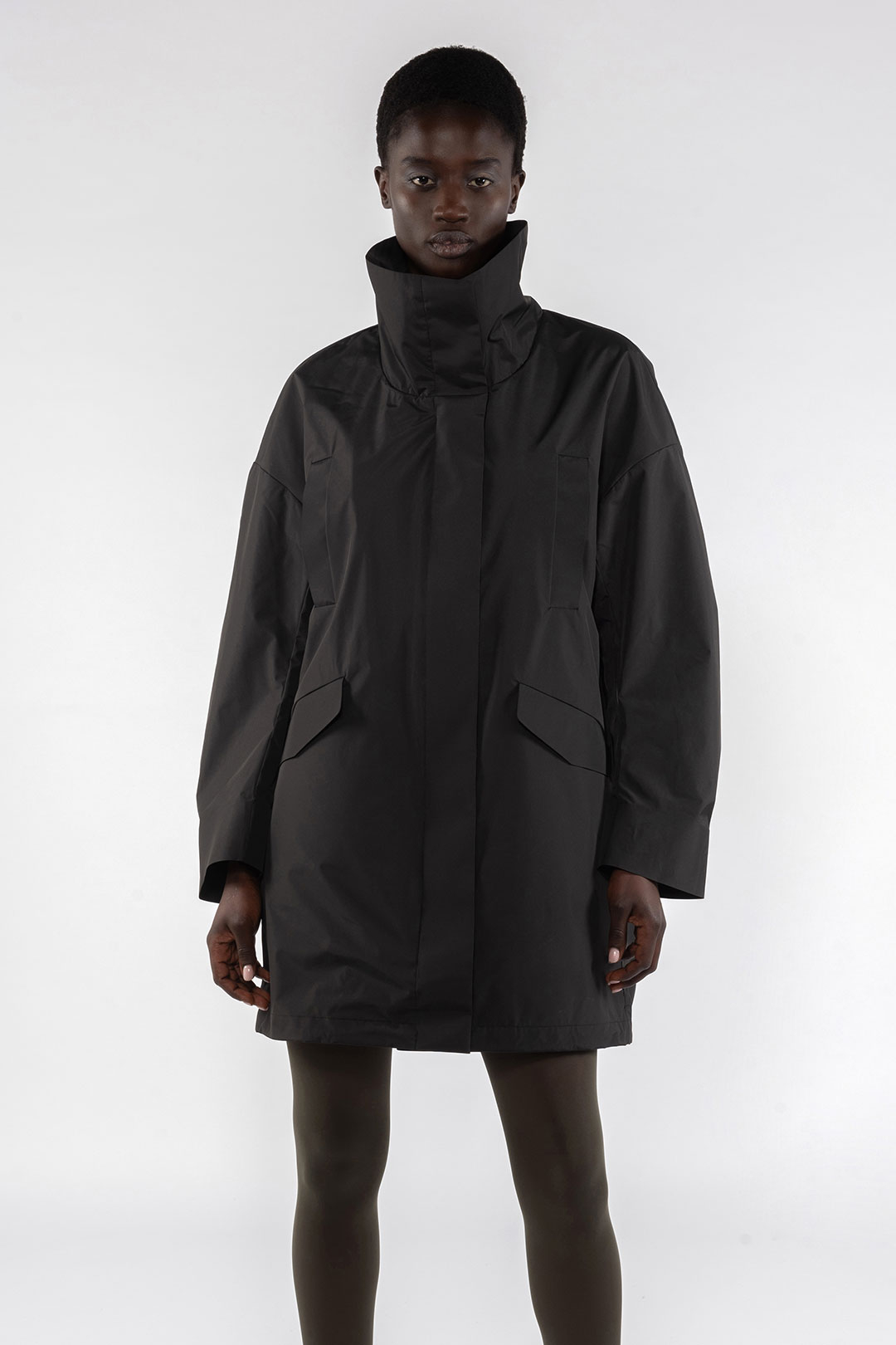 WATER REPELLENT LONG JACKET  9279 - BLACK - OOF WEAR