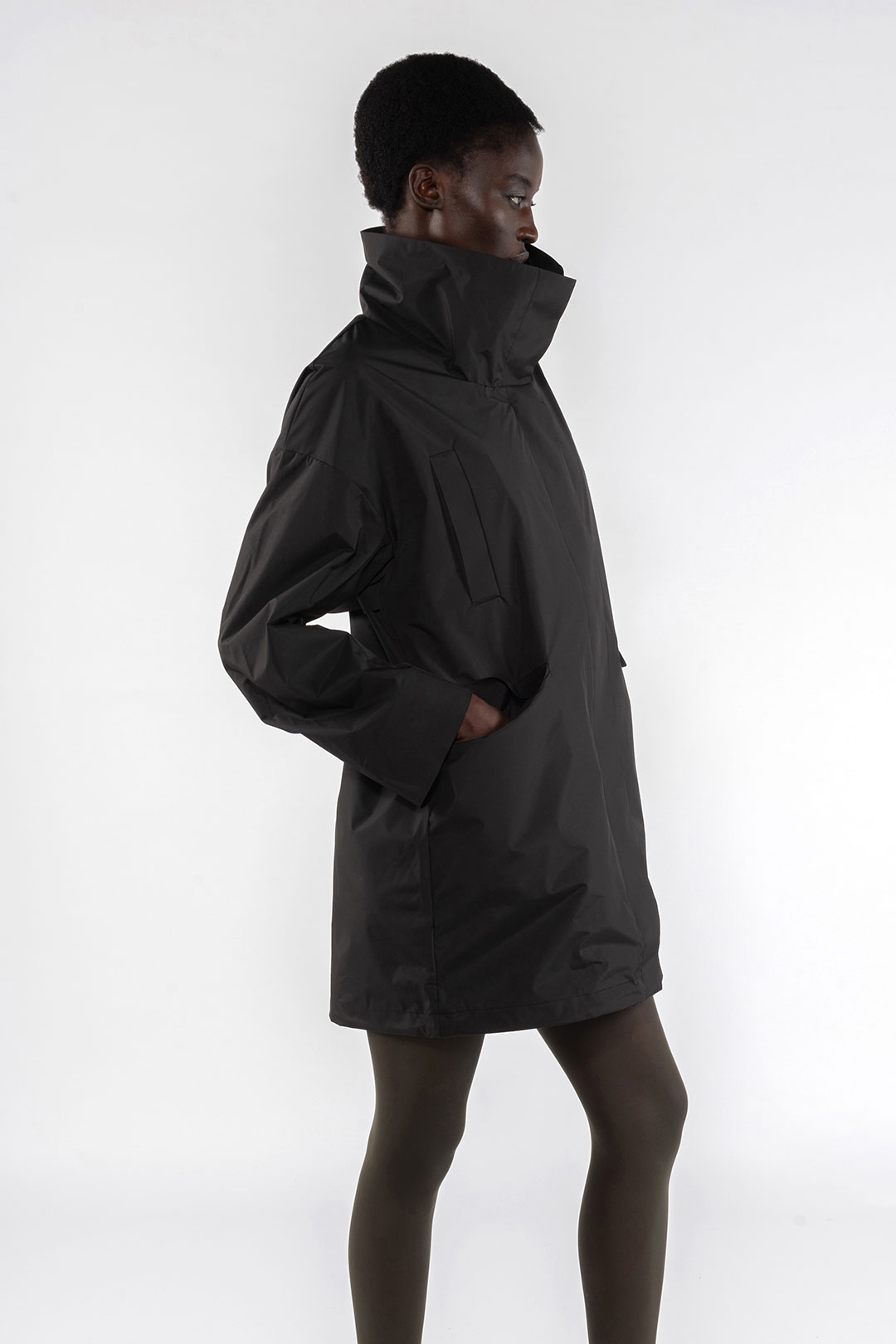 WATER REPELLENT LONG JACKET  9279 - BLACK - OOF WEAR