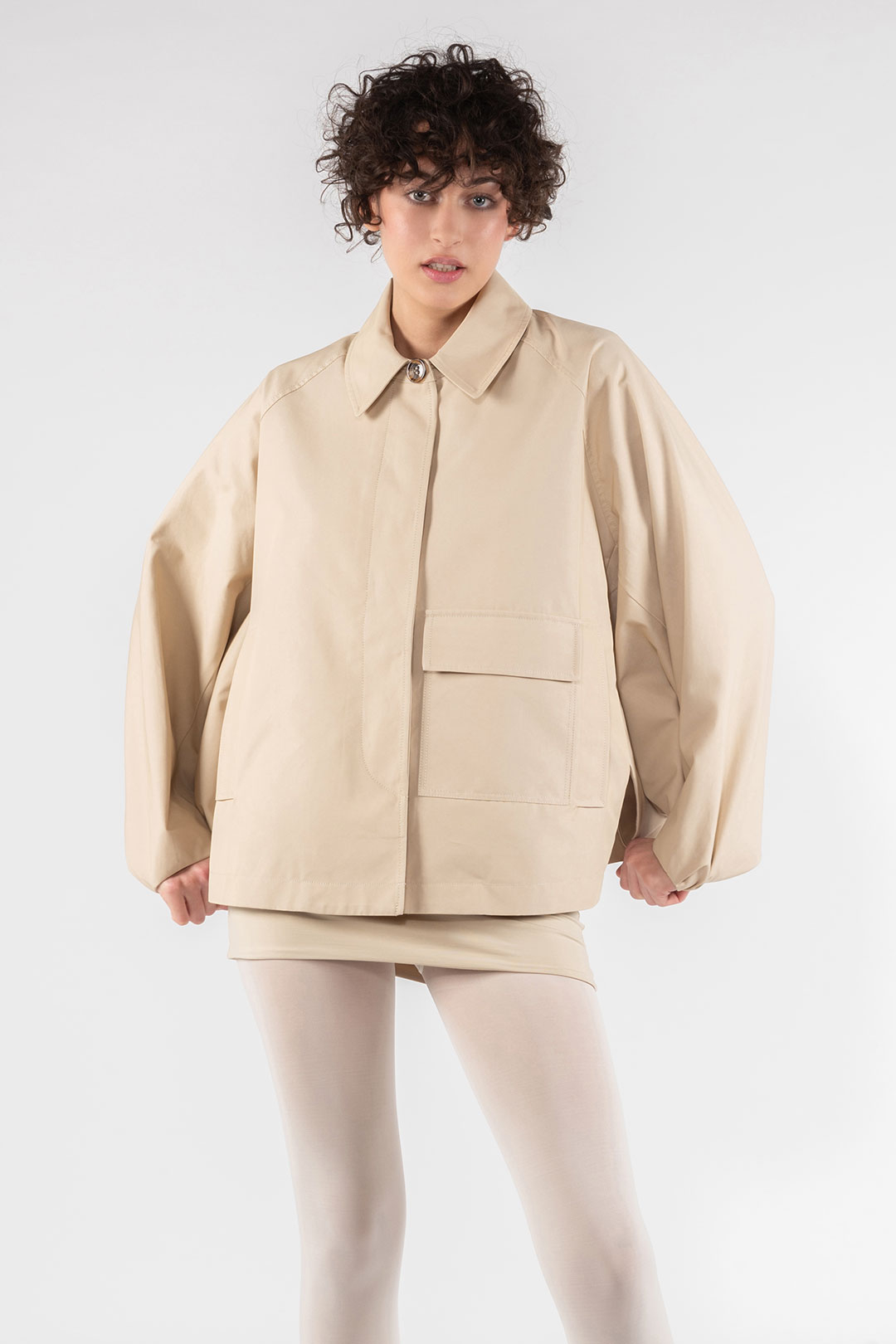 GABARDINE MODULAR TRENCH COAT 9284 - BEIGE - OOF WEAR