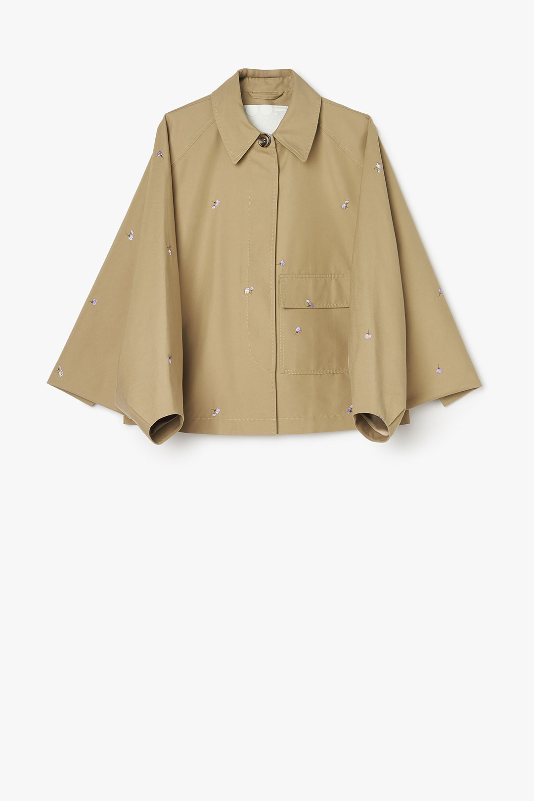 TRENCH MODULARE A CAPPA 9284 IN GABARDINA RICAMATA - CACHI/LILLA - OOF WEAR