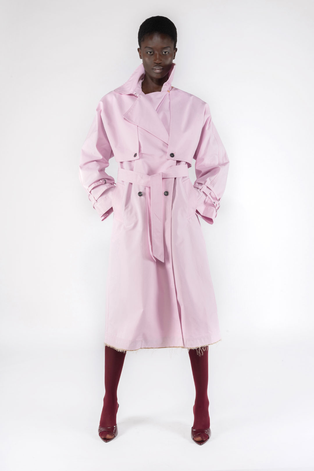 GABARDINE 2 IN 1 TRENCH COAT 9285 - LIGHT LILAC - OOF WEAR
