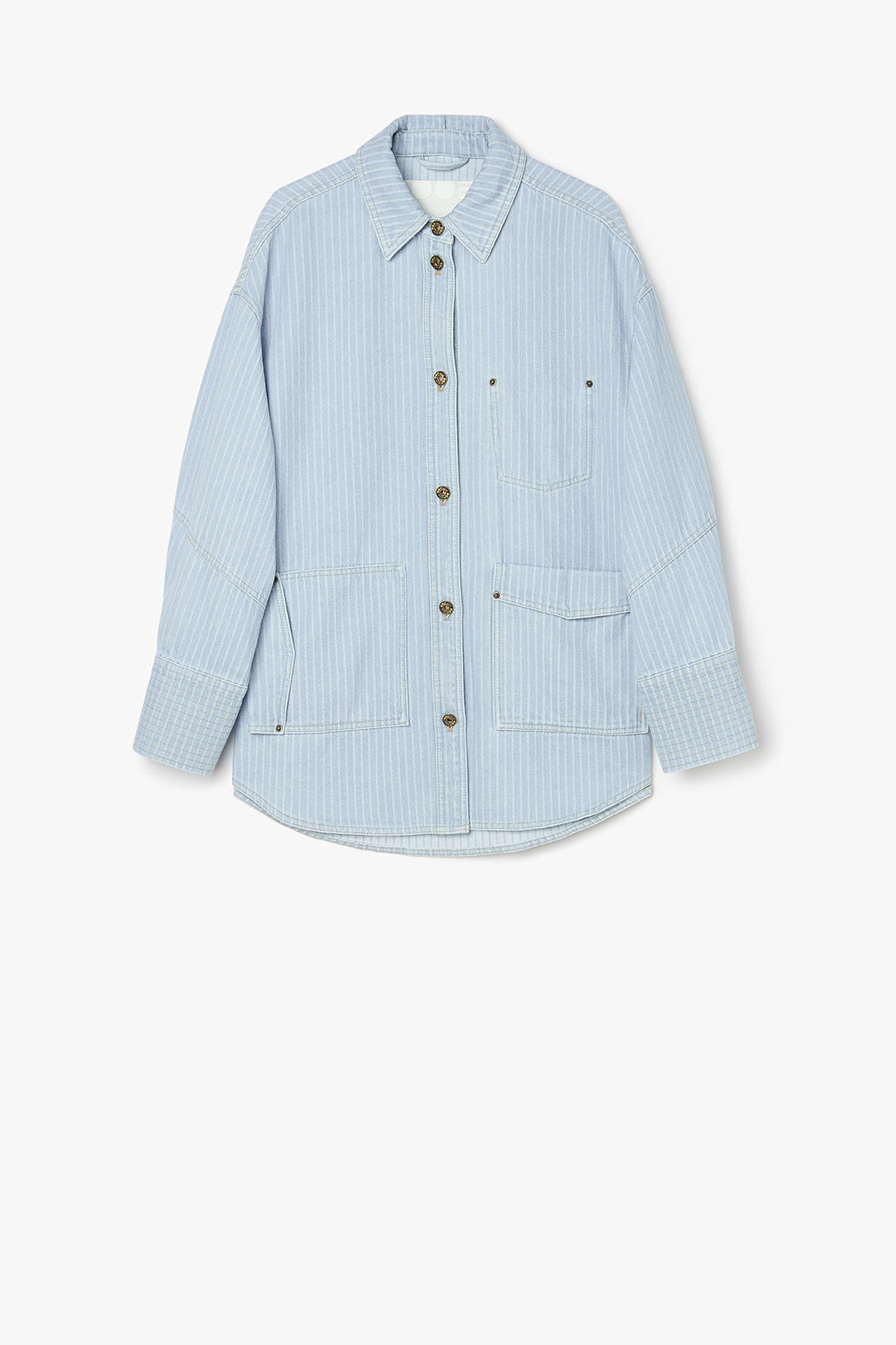 CAMICIA 9286 IN DENIM GESSATO - BLU JEANS/BIANCO - OOF WEAR