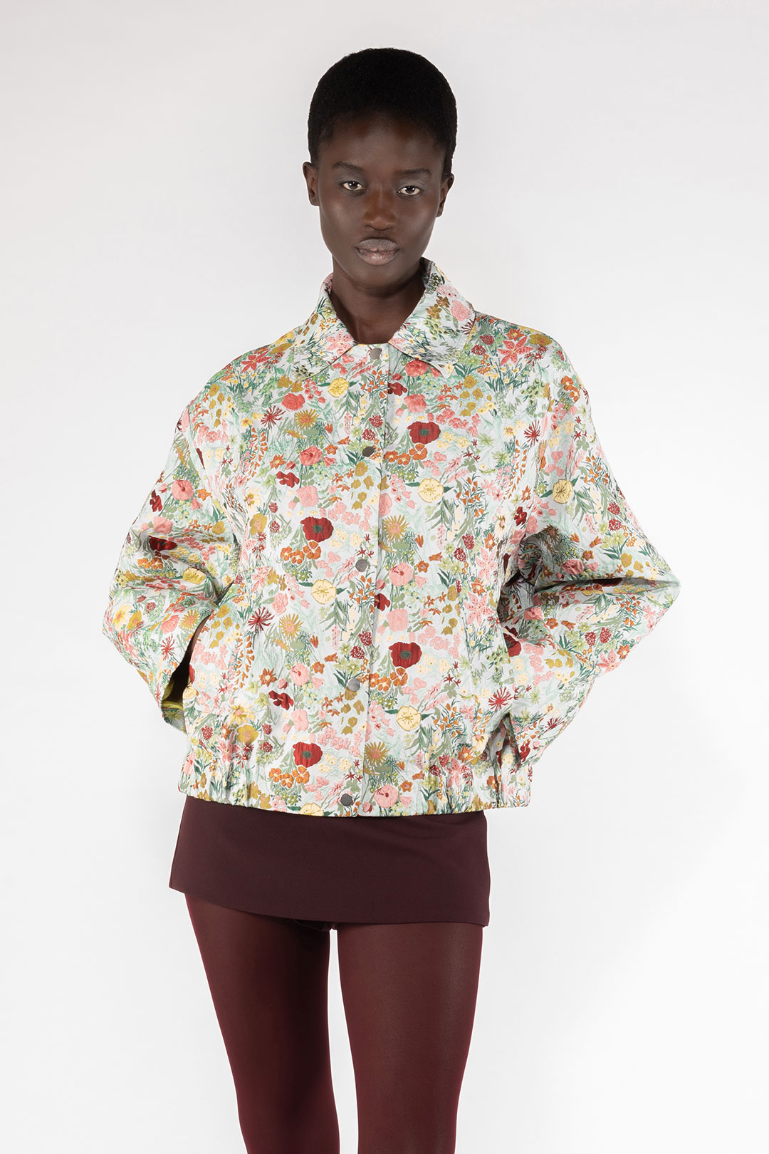 GIACCA CORTA 9290 IN TESSUTO JACQUARD ACCOPPIATO - BIANCO/MULTICOLOR - OOF WEAR