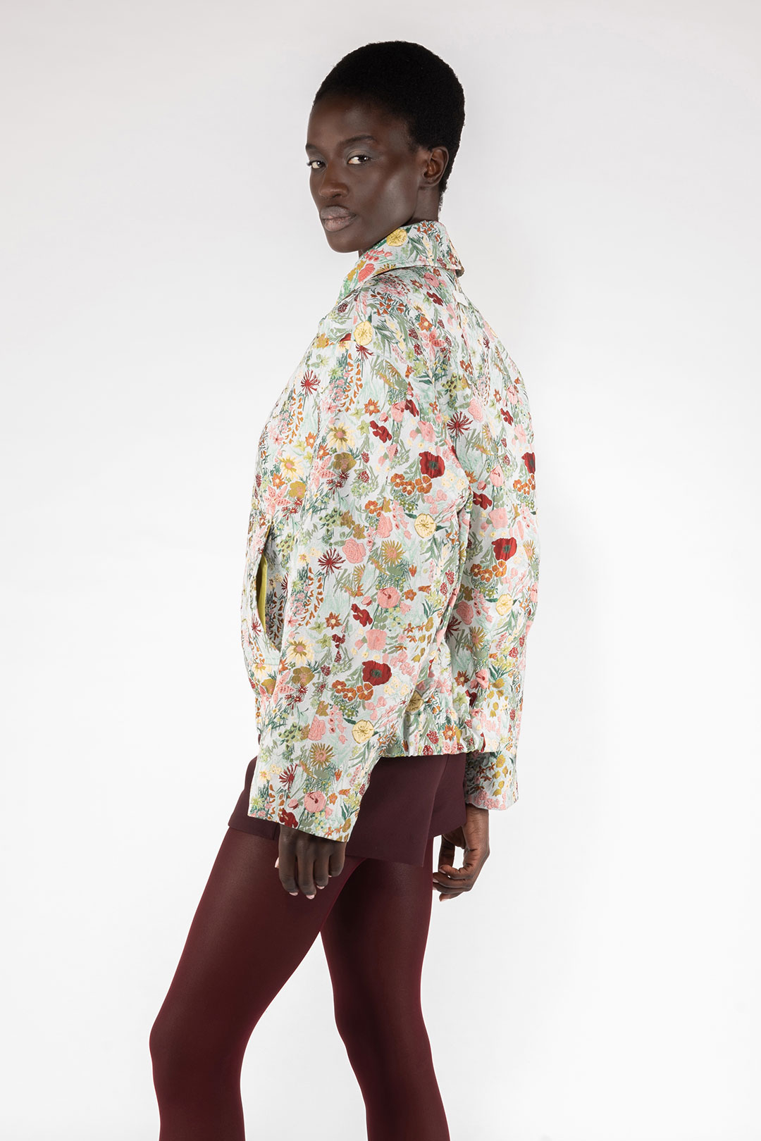 GIACCA CORTA 9290 IN TESSUTO JACQUARD ACCOPPIATO - BIANCO/MULTICOLOR - OOF WEAR