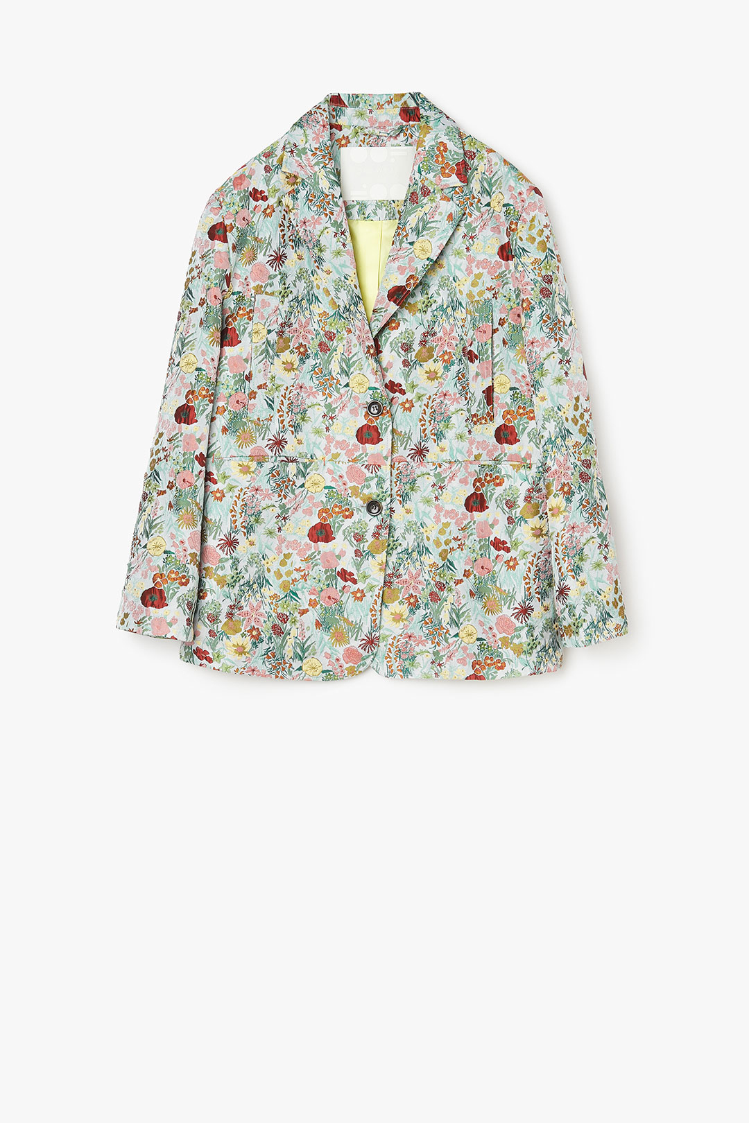 BONDED JACQUARD FABRIC BLAZER JACKET 9292 - WHITE/MULTICOLOR - OOF WEAR