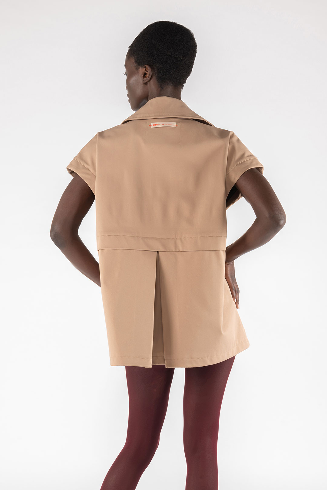 BONDED FABRIC GILET 9293 - KHAKI - OOF WEAR