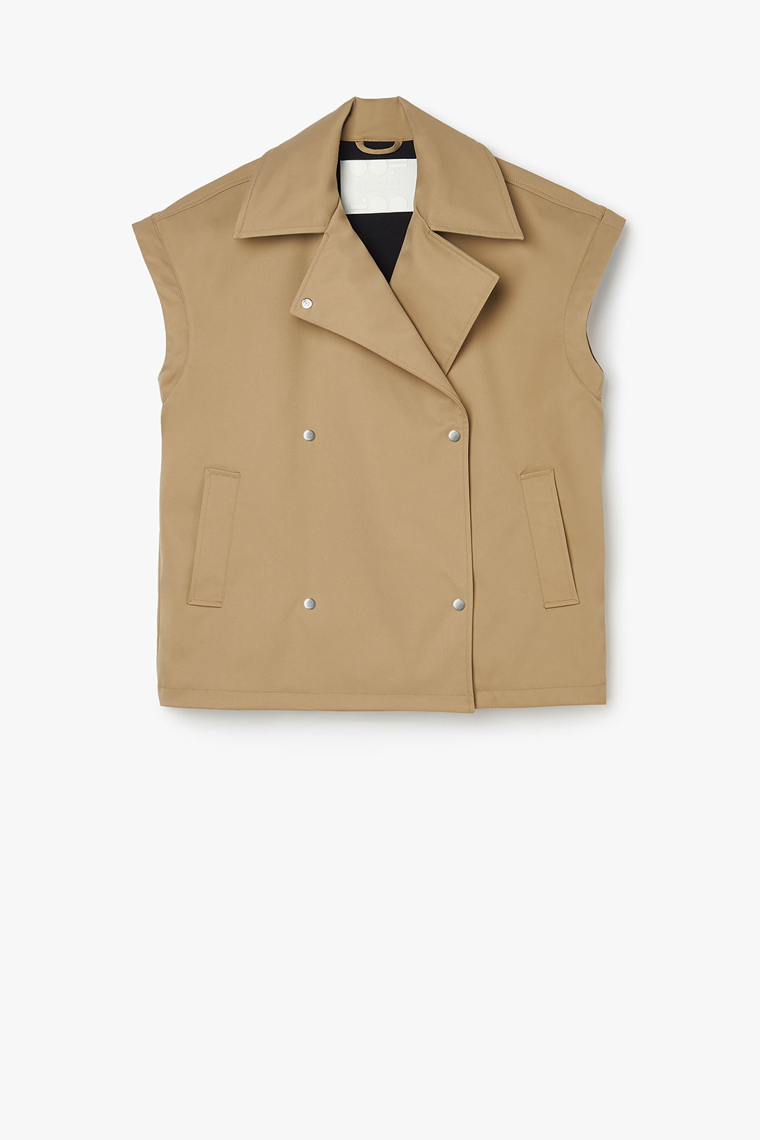 BONDED FABRIC GILET 9293 - KHAKI - OOF WEAR