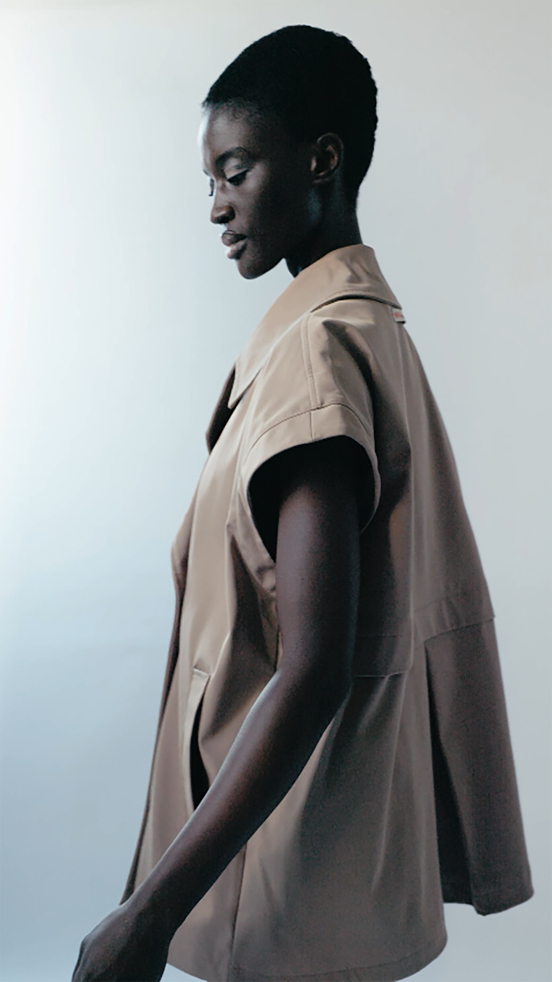 BONDED FABRIC GILET 9293 - KHAKI - OOF WEAR