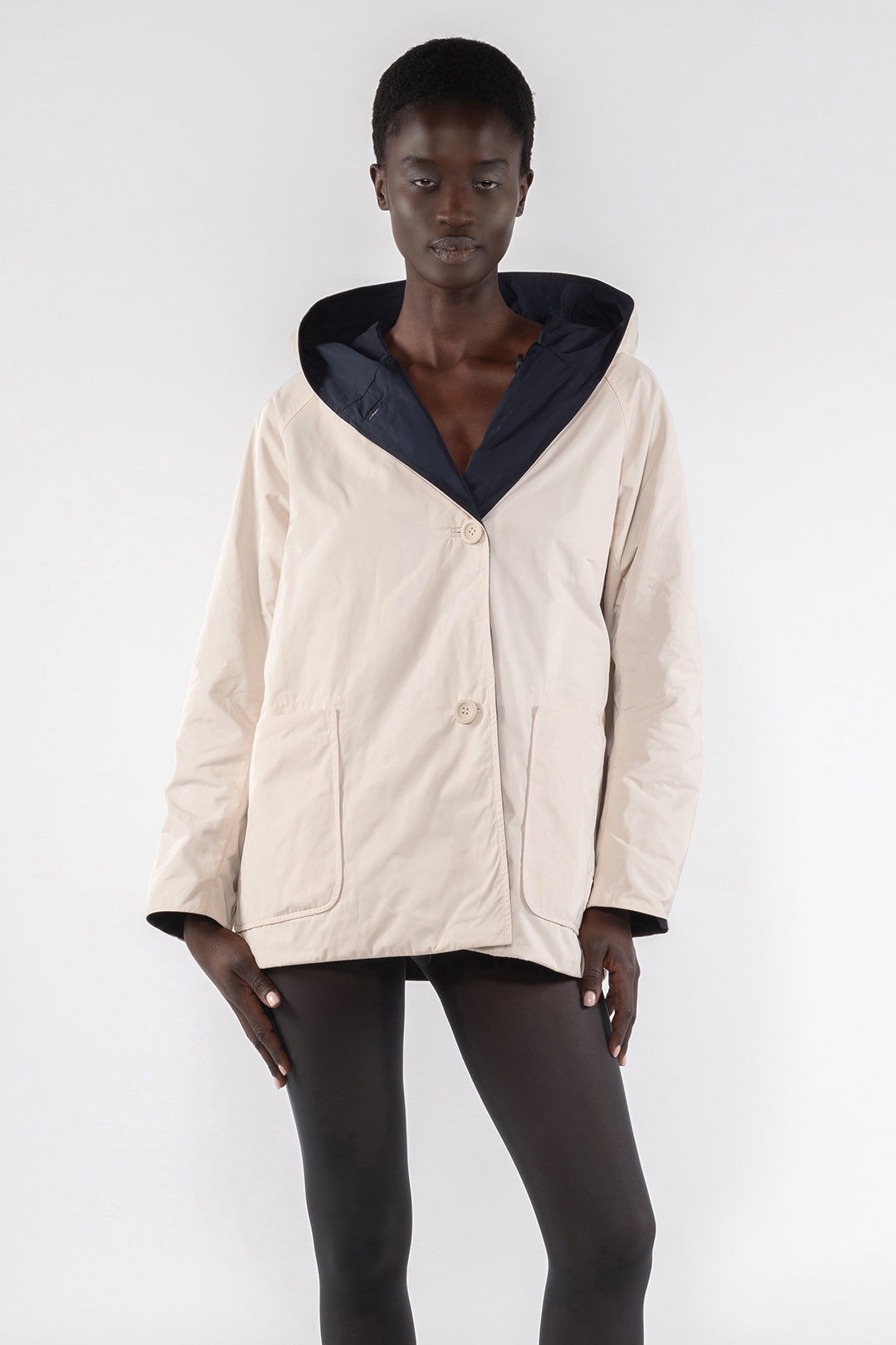 MEMORY NYLON REVERSIBLE JACKET 9411 - CREAM/BLUE - OOF WEAR
