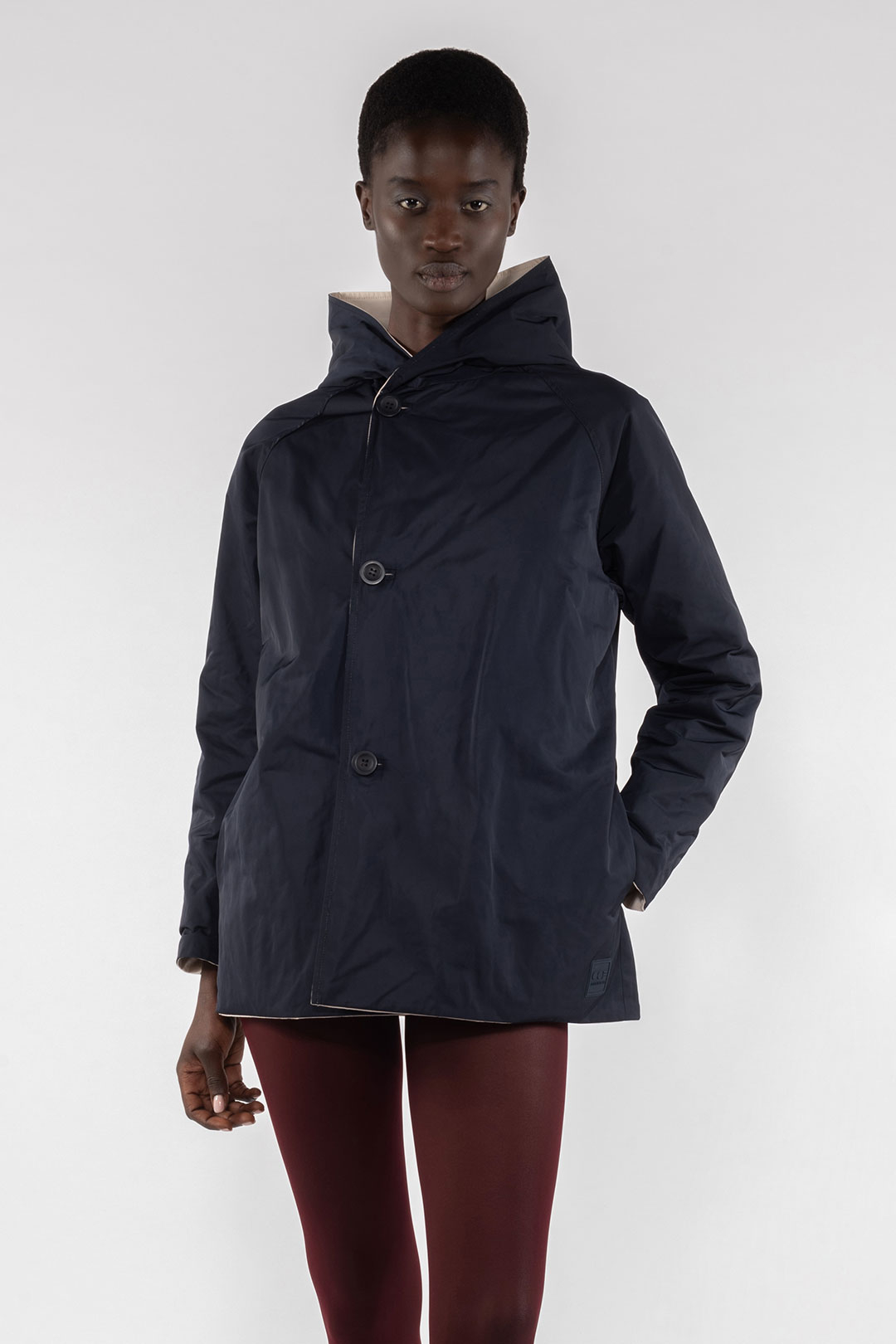MEMORY NYLON REVERSIBLE JACKET 9411 - CREAM/BLUE - OOF WEAR