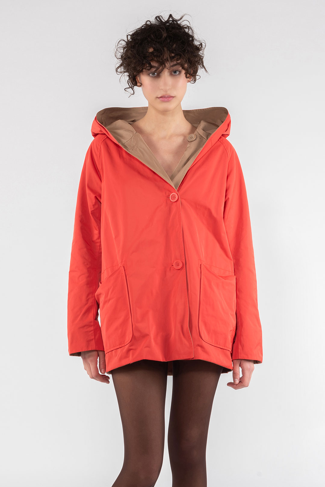 MEMORY NYLON REVERSIBLE JACKET 9411 - FLAME/CAMEL - OOF WEAR