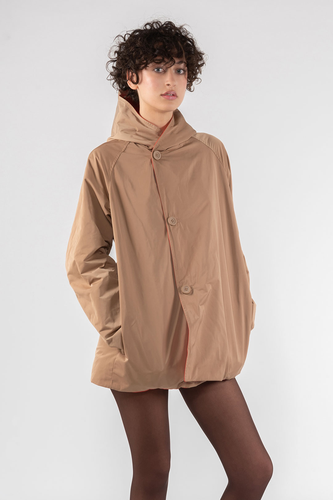 MEMORY NYLON REVERSIBLE JACKET 9411 - FLAME/CAMEL - OOF WEAR