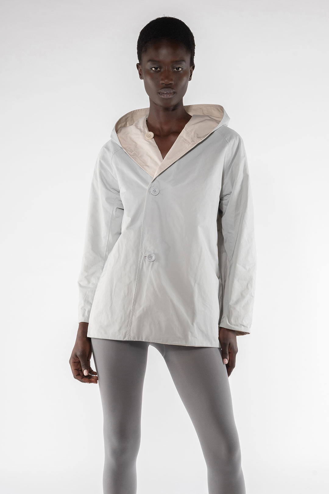 MEMORY NYLON REVERSIBLE JACKET 9411 - CREAM/DIGITAL GREY - OOF WEAR