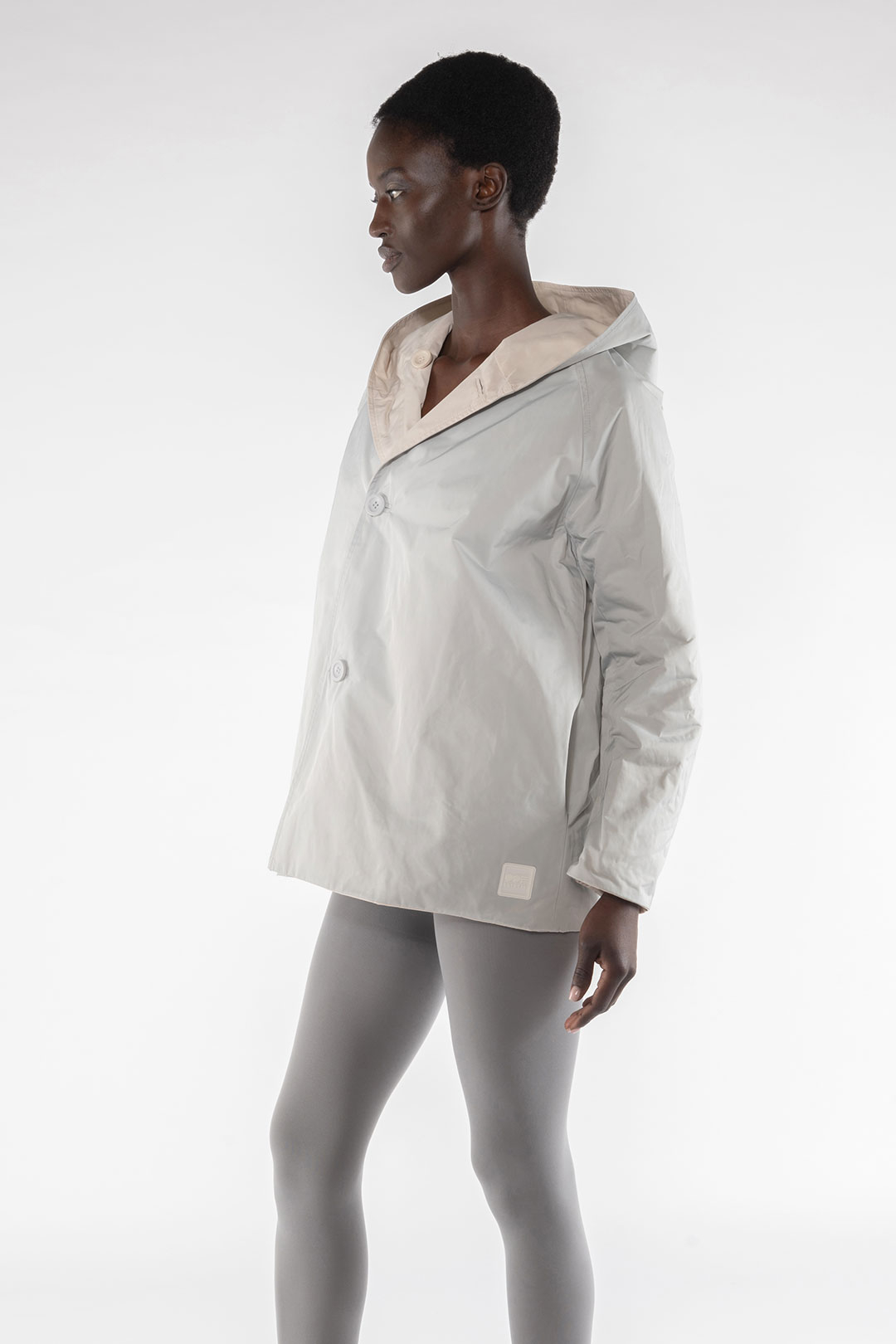 MEMORY NYLON REVERSIBLE JACKET 9411 - CREAM/DIGITAL GREY - OOF WEAR