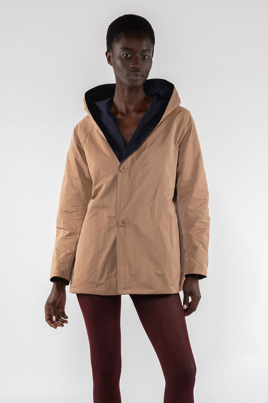 MEMORY NYLON REVERSIBLE JACKET 9411 - MIDNIGHT BLUE/CAMEL - OOF WEAR