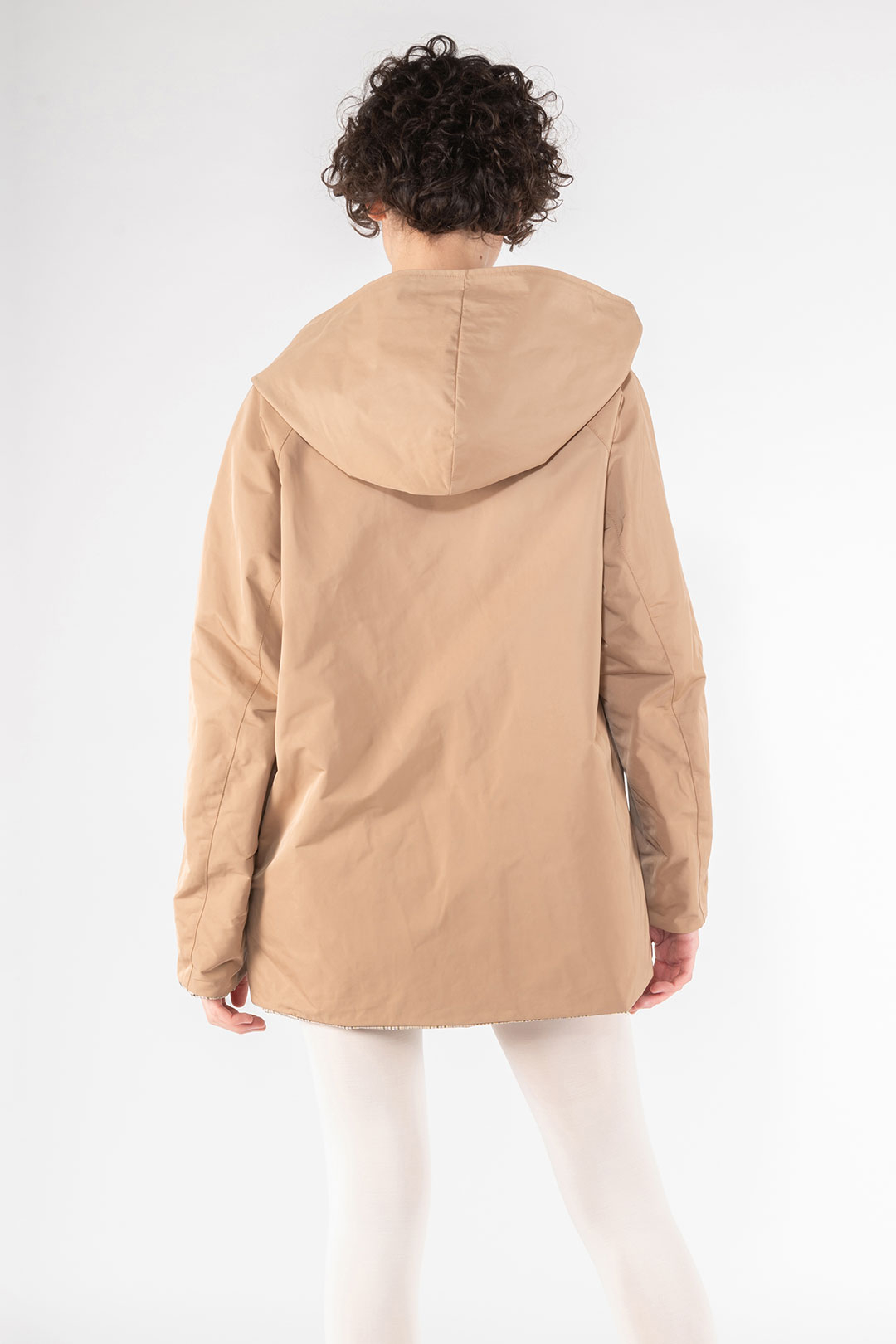 GIACCA REVERSIBILE 9411 IN NYLON MEMORY CHECK - LILLA/CAMMELLO - OOF WEAR