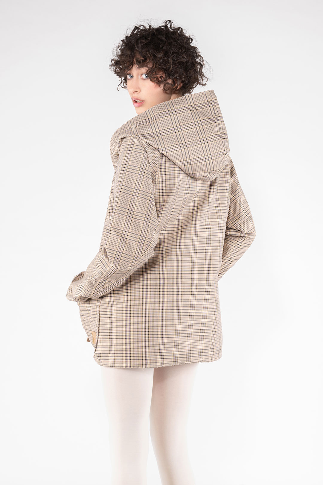GIACCA REVERSIBILE 9411 IN NYLON MEMORY CHECK - LILLA/CAMMELLO - OOF WEAR