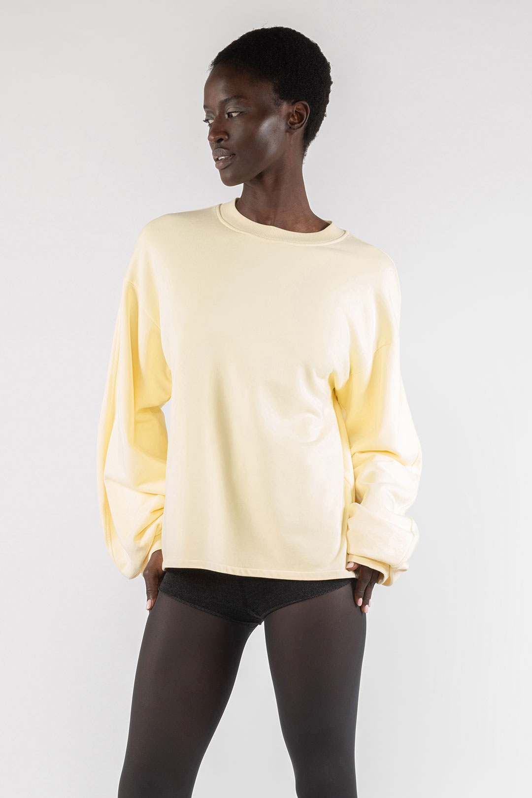 FELPA 4079 IN COTONE - GIALLO PASTELLO - OOF WEAR