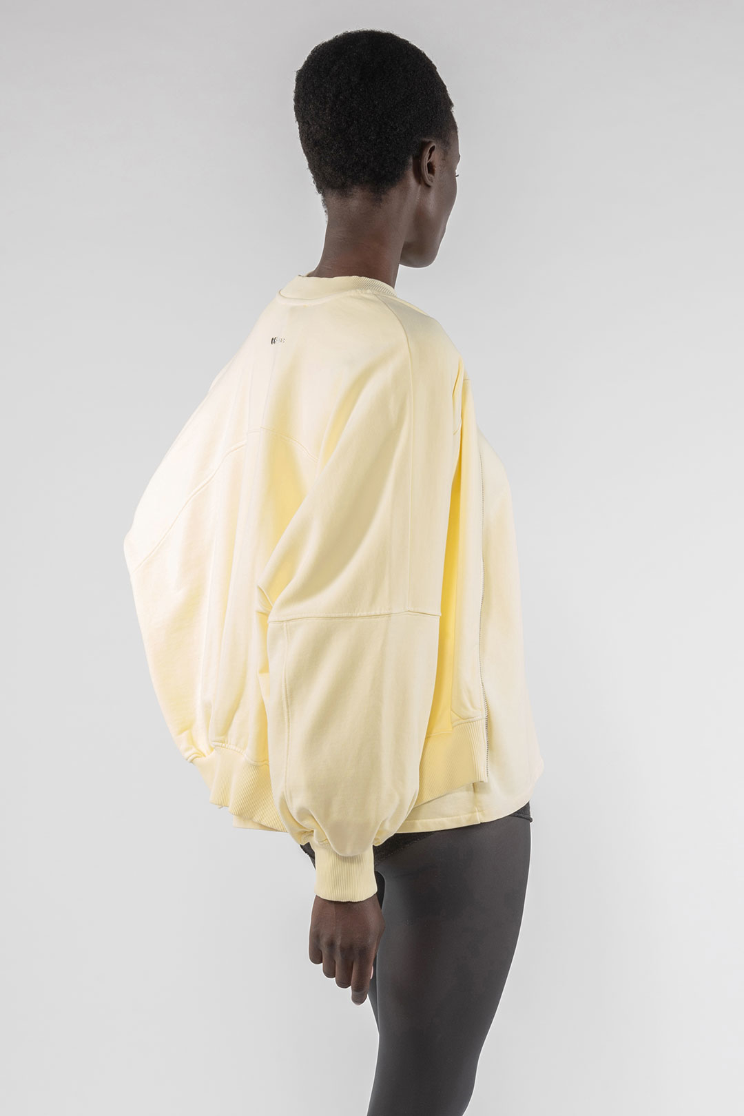 COTTON BOMBER SWEATSHIRT  4080 - PASTEL YELLOW - OOF WEAR