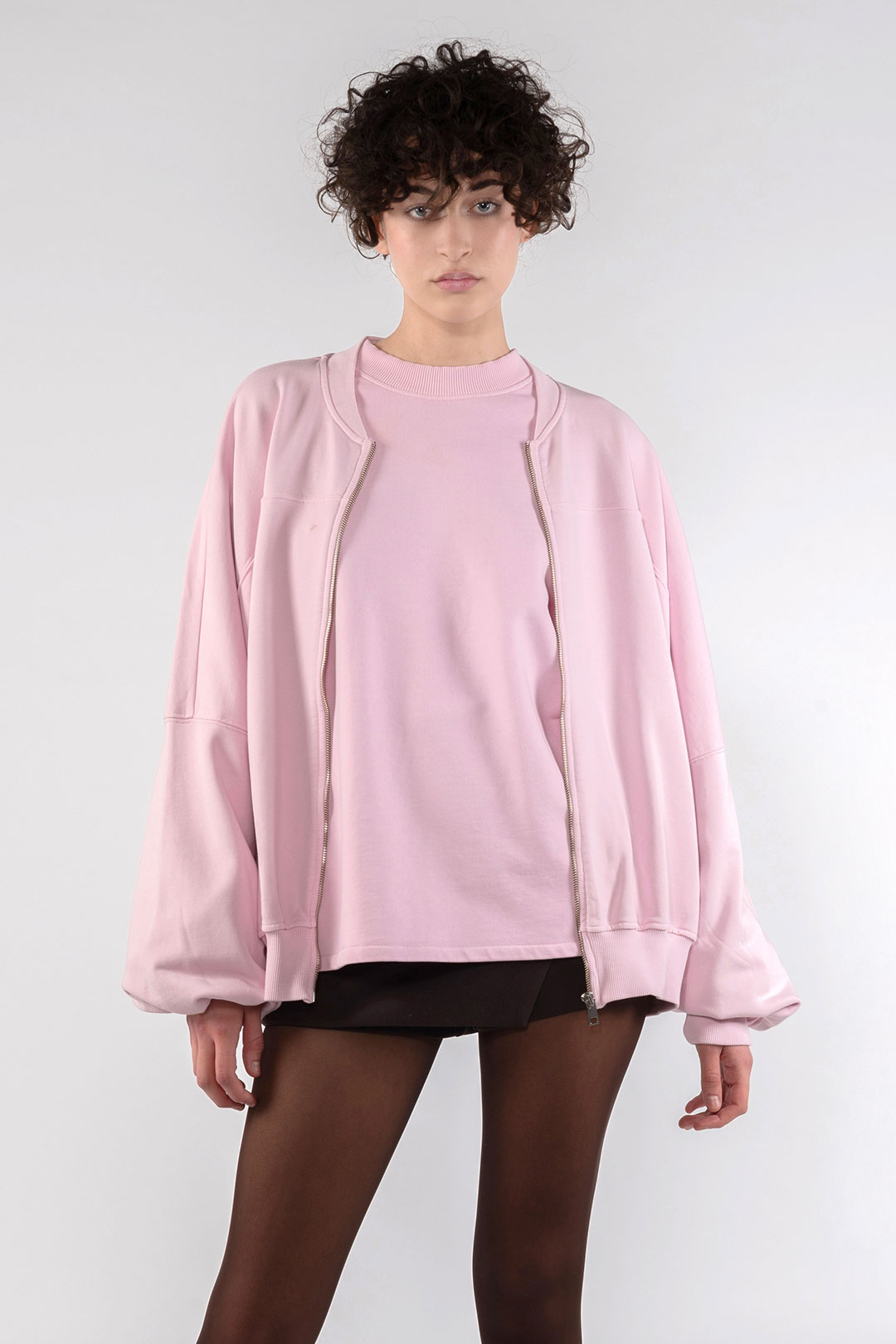 FELPA BOMBER  4080 IN COTONE - LILLA CHIARO - OOF WEAR