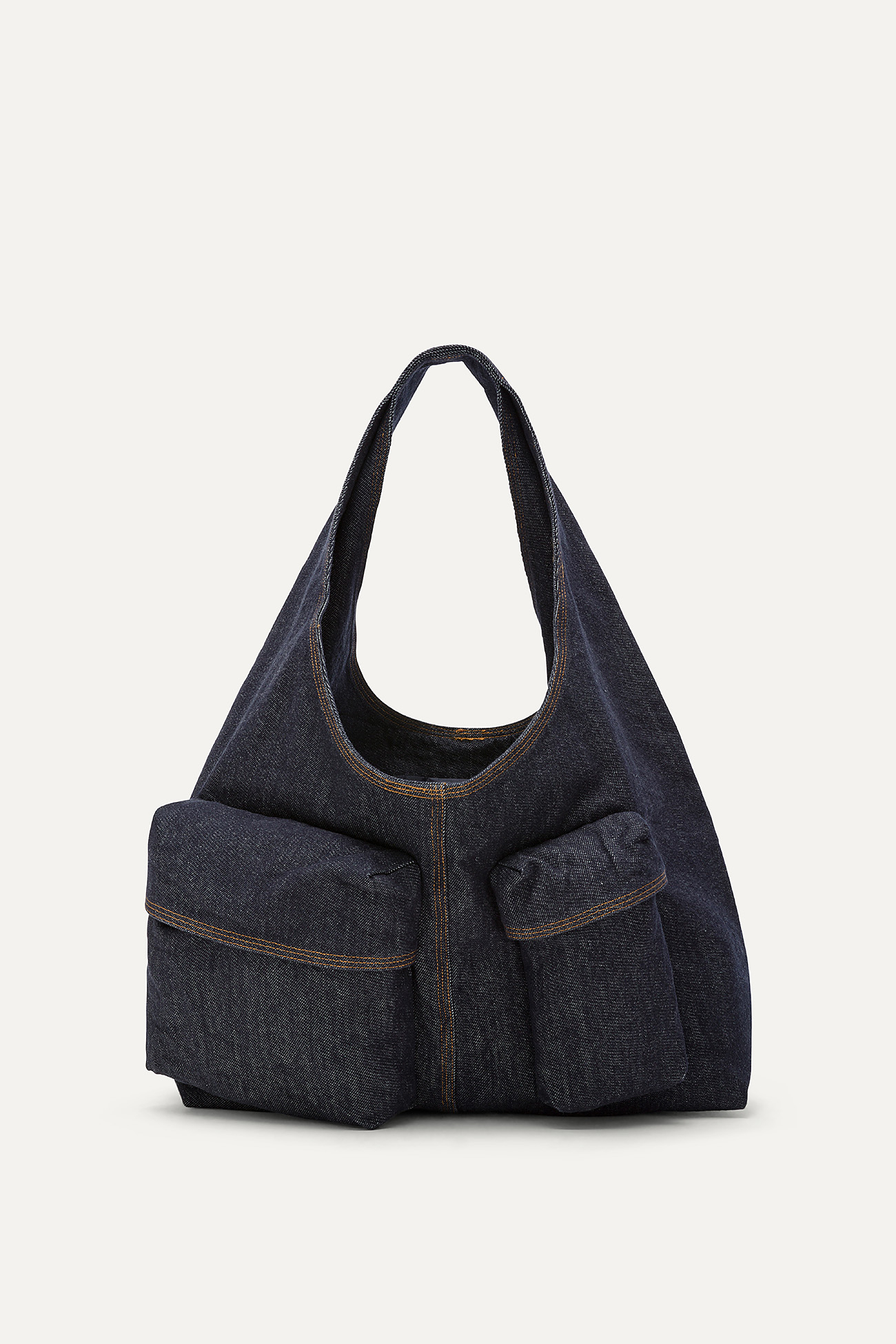 BORSA CON TASCHE IN DENIM LAVATO 3085 - BLU SCURO - OOF WEAR