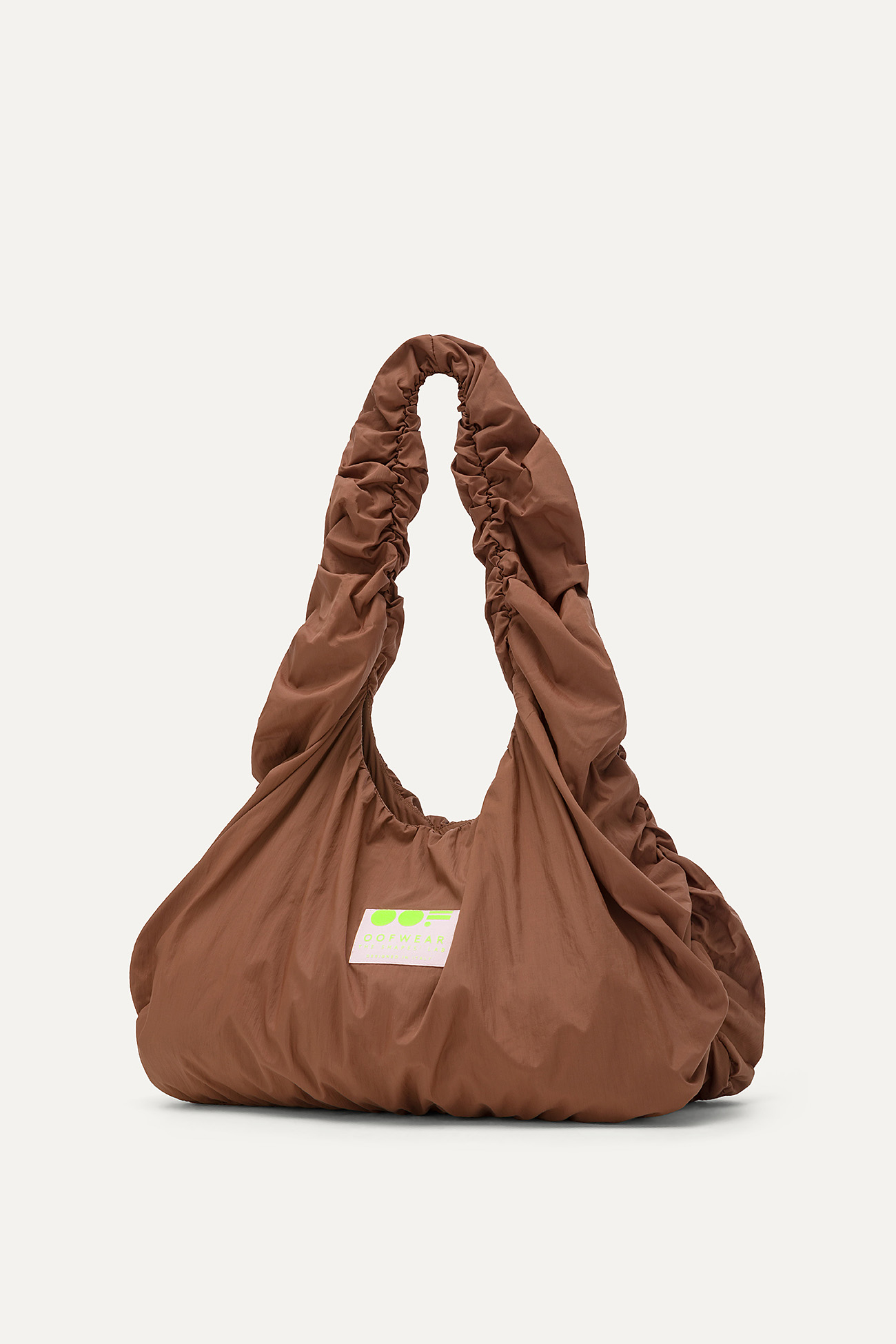 SHOULDER BAG IN CRINKLE NYLON WATER REPELLENT 3079 - CHOCOLATE - OOF WEAR