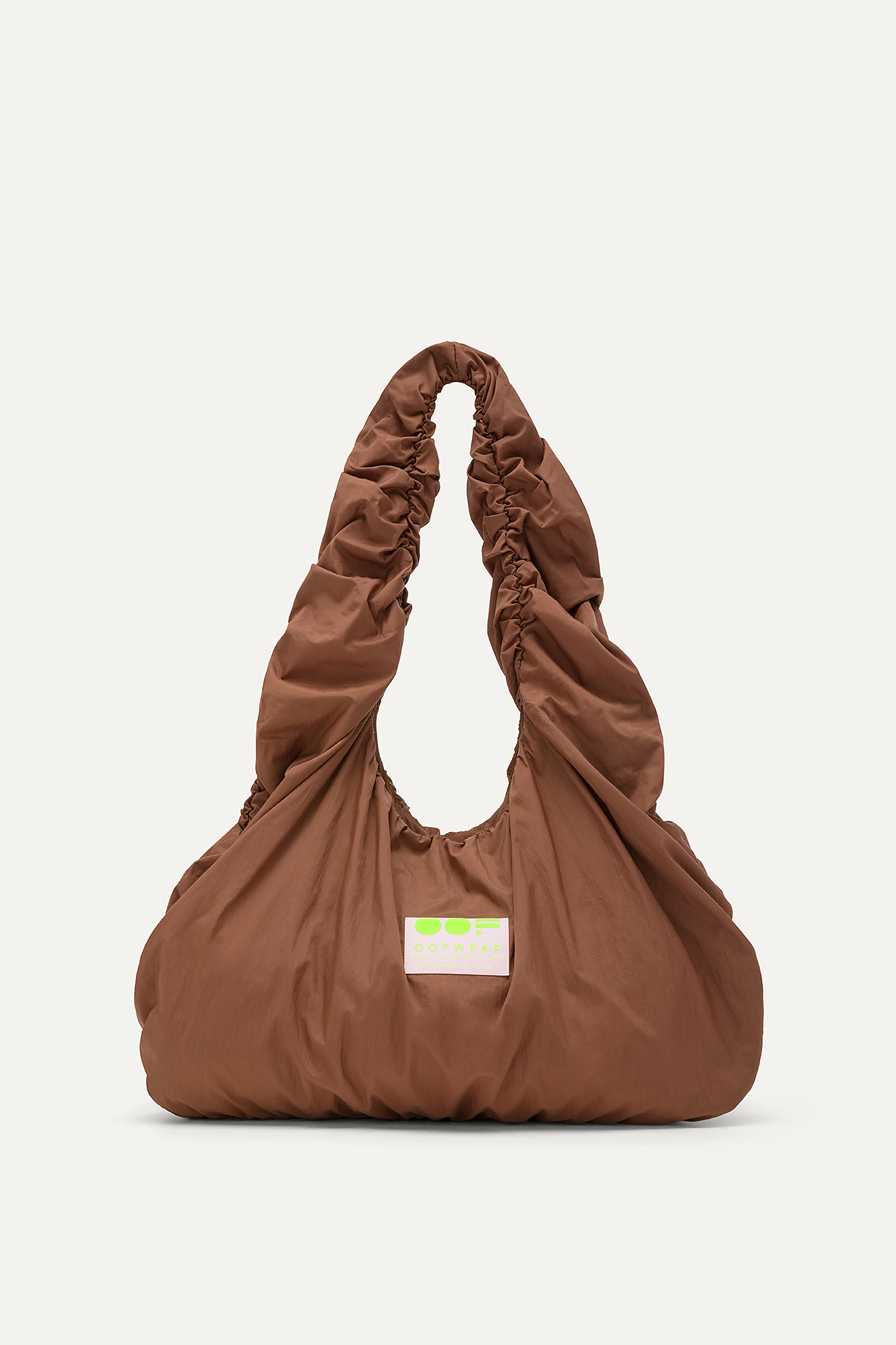 SHOULDER BAG IN CRINKLE NYLON WATER REPELLENT 3079 - CHOCOLATE - OOF WEAR