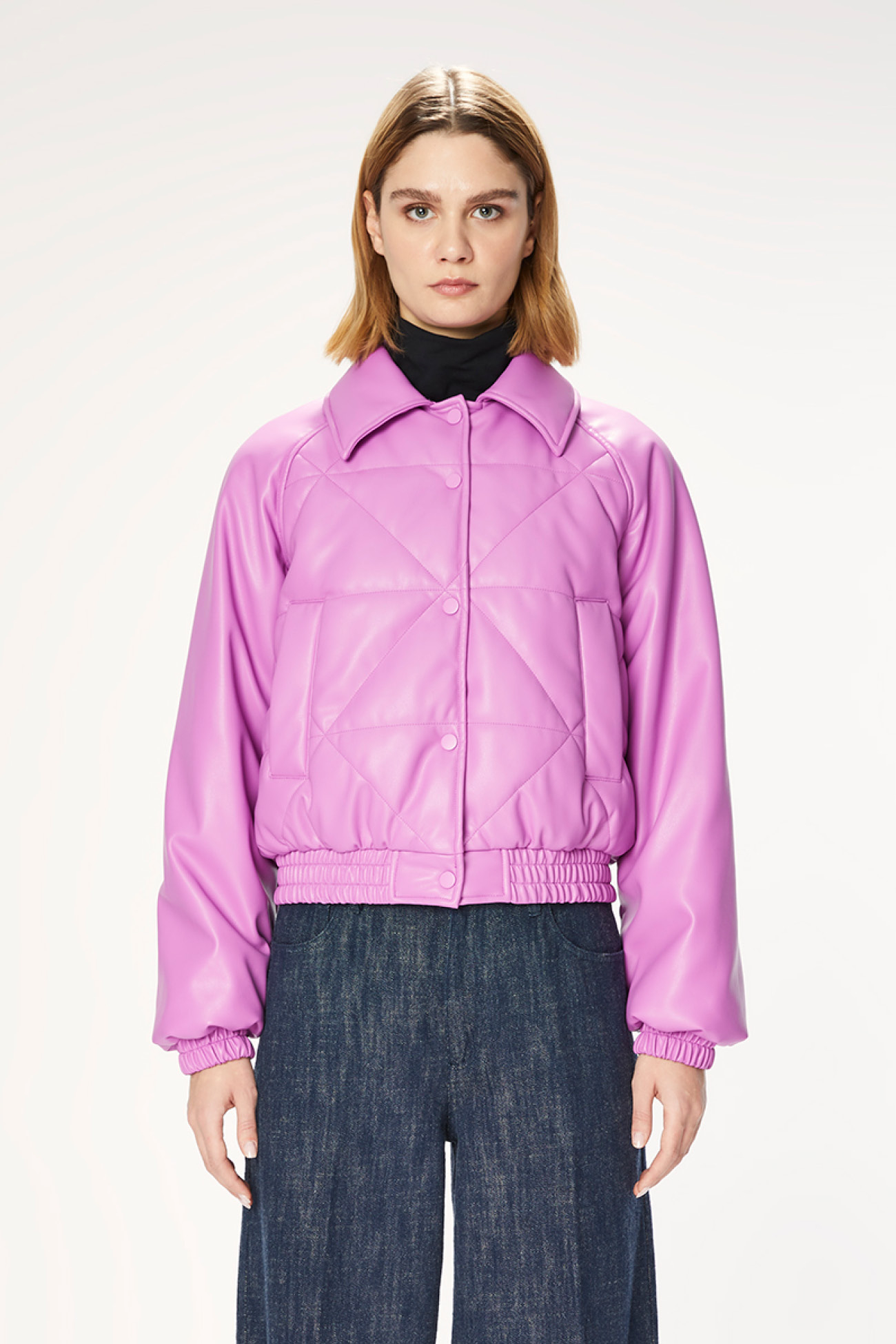 JACKET 9201 MADE IN ECO LEATHER - MAUVE - OOF WEAR