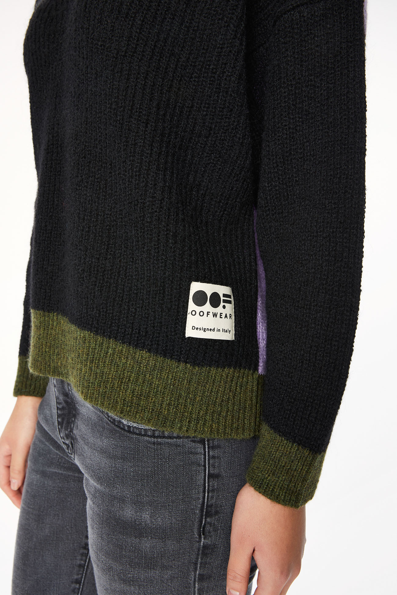 SWEATER 4046 MADE IN MOHAIR PLAIN - BLACK - OOF WEAR