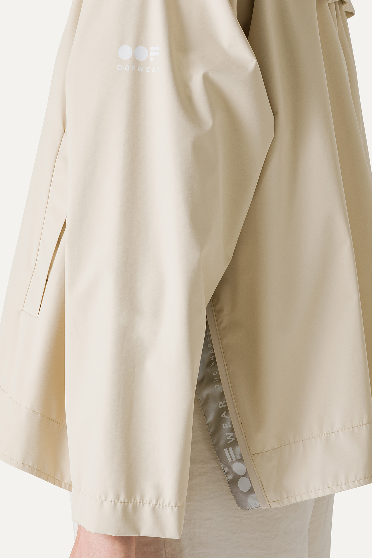 SHORT NYLON JACKET WITH SILVER LINING 9214 - CREAM - OOF WEAR