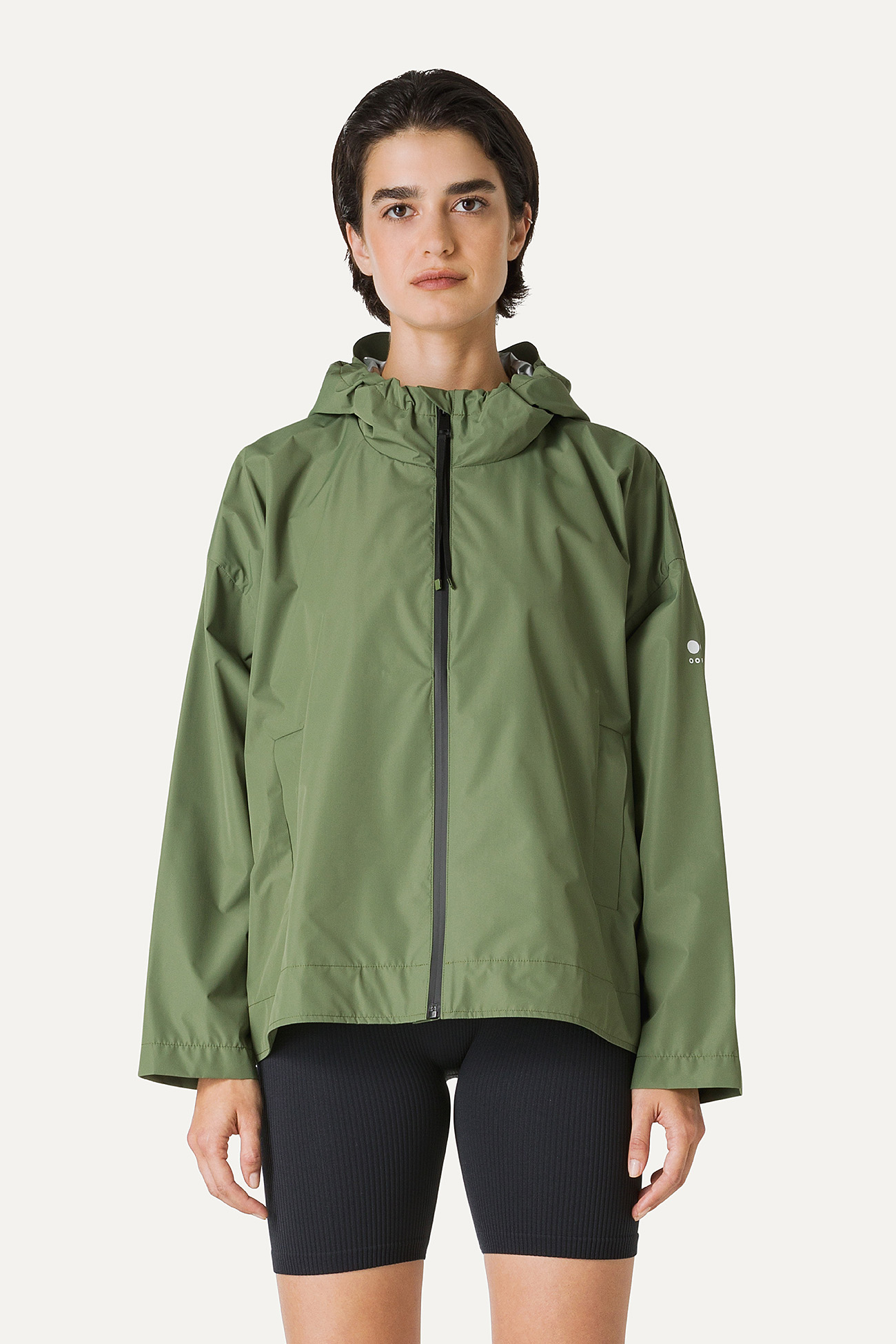 SHORT NYLON JACKET WITH SILVER LINING 9214 - OLIVE GREEN - OOF WEAR