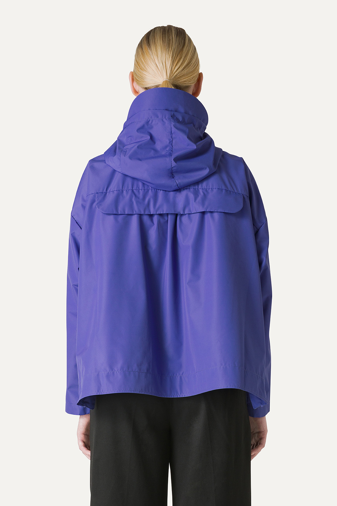 SHORT NYLON JACKET WITH SILVER LINING 9214 - PERIWINKLE - OOF WEAR