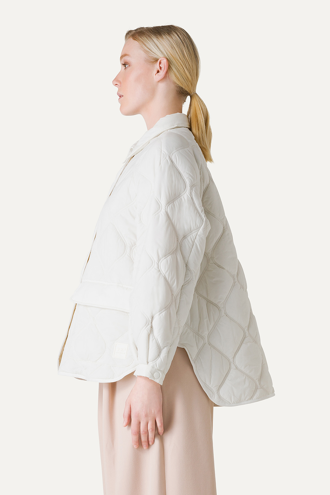 OVERSIZE SHACKET IN QUILTED LIGHT NYLON 9222 - BUTTER - OOF WEAR